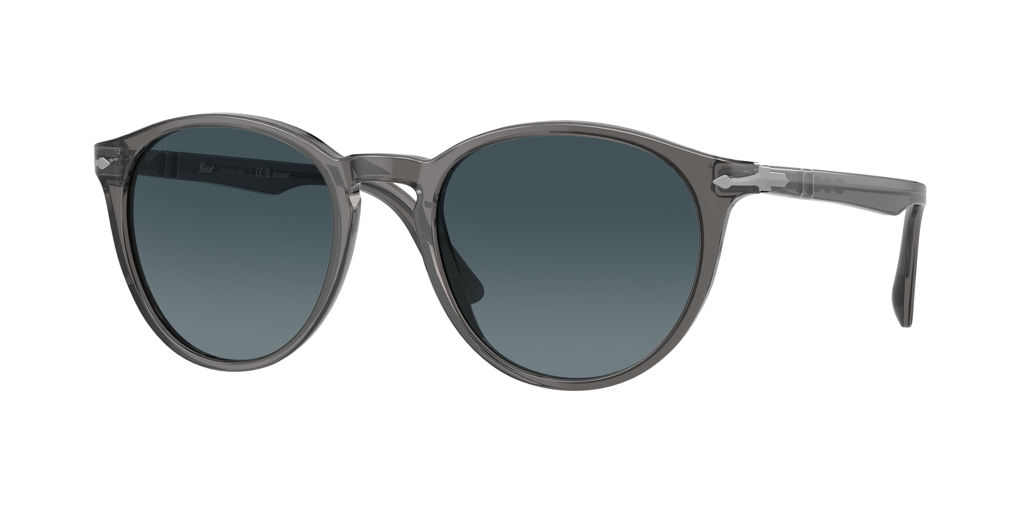 Persol PO3152S Round Sunglasses 1196S3-Transparent Grey 52-145-20 - Color Map Grey