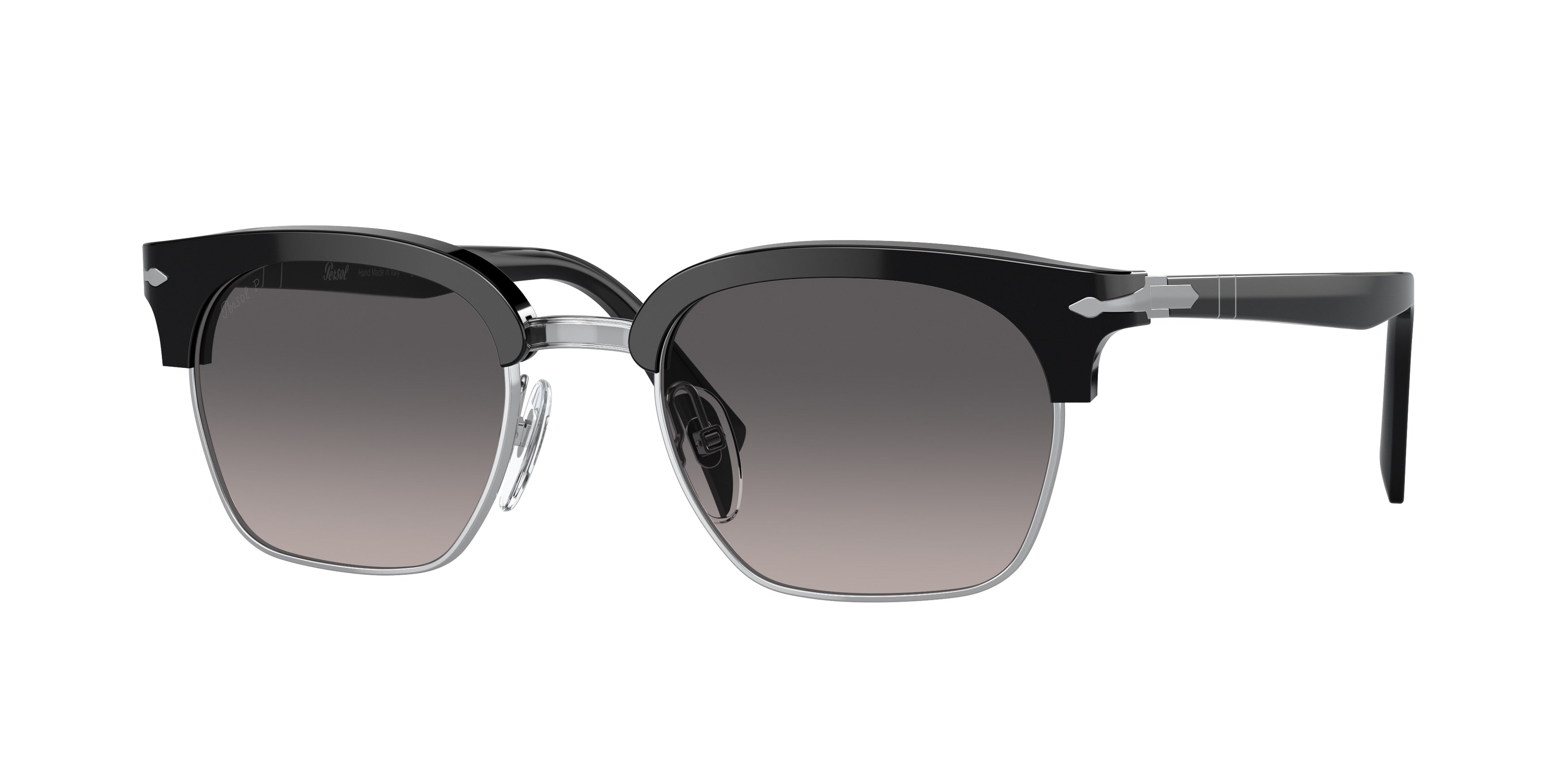 Persol PO3199S Square Sunglasses  1106M3-Black-Silver 53-145-20 - Color Map Black