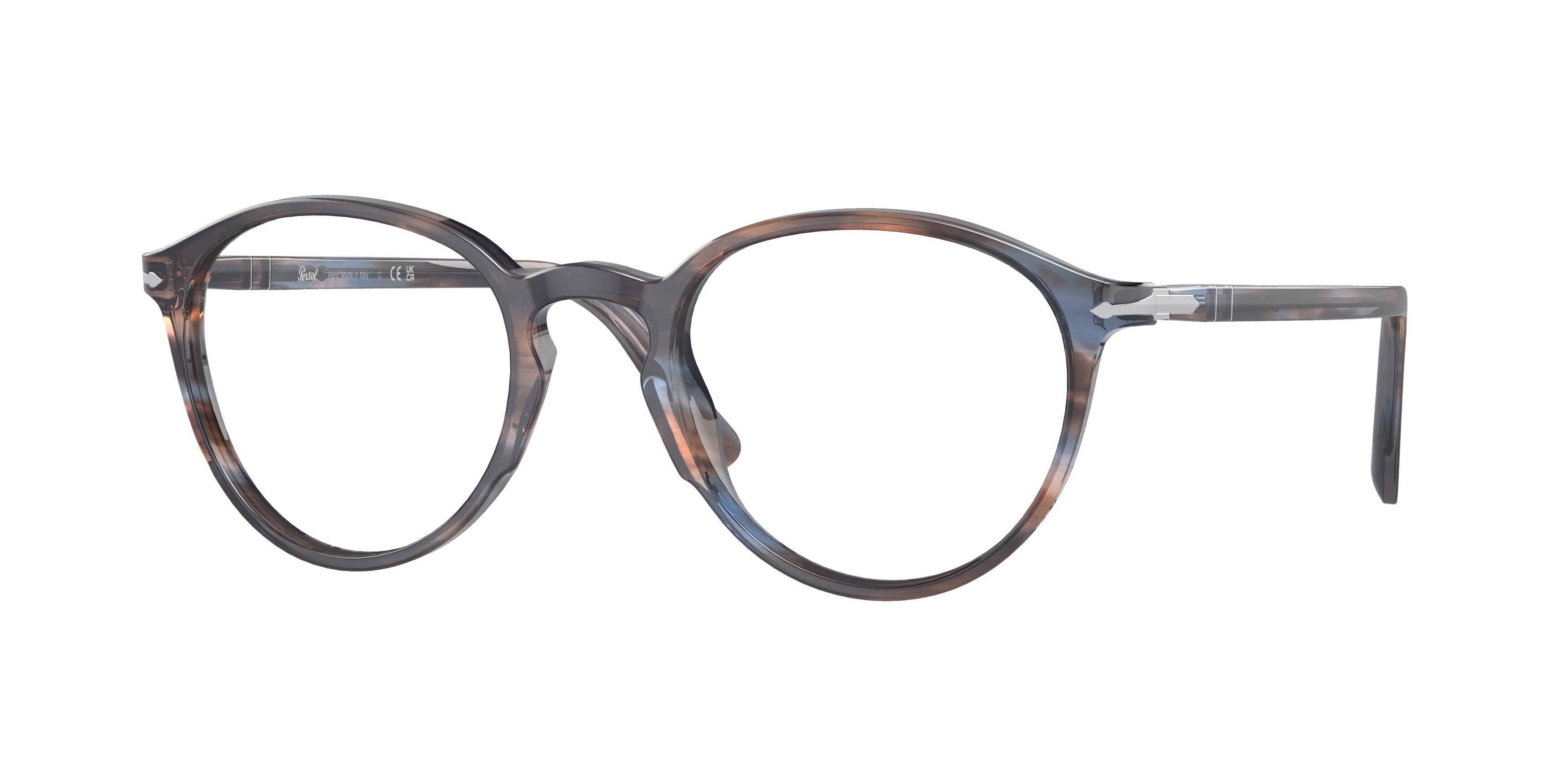 Persol PO3218V Phantos Eyeglasses 1155-Striped Blue 51-145-21 - Color Map Blue