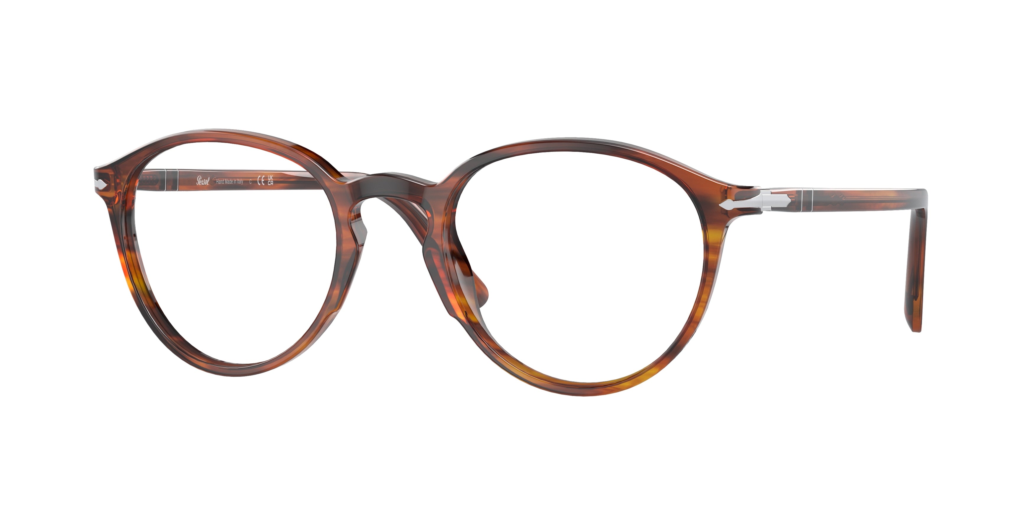 Persol PO3218V Phantos Eyeglasses 1157-Striped Brown 51-145-21 - Color Map Tortoise