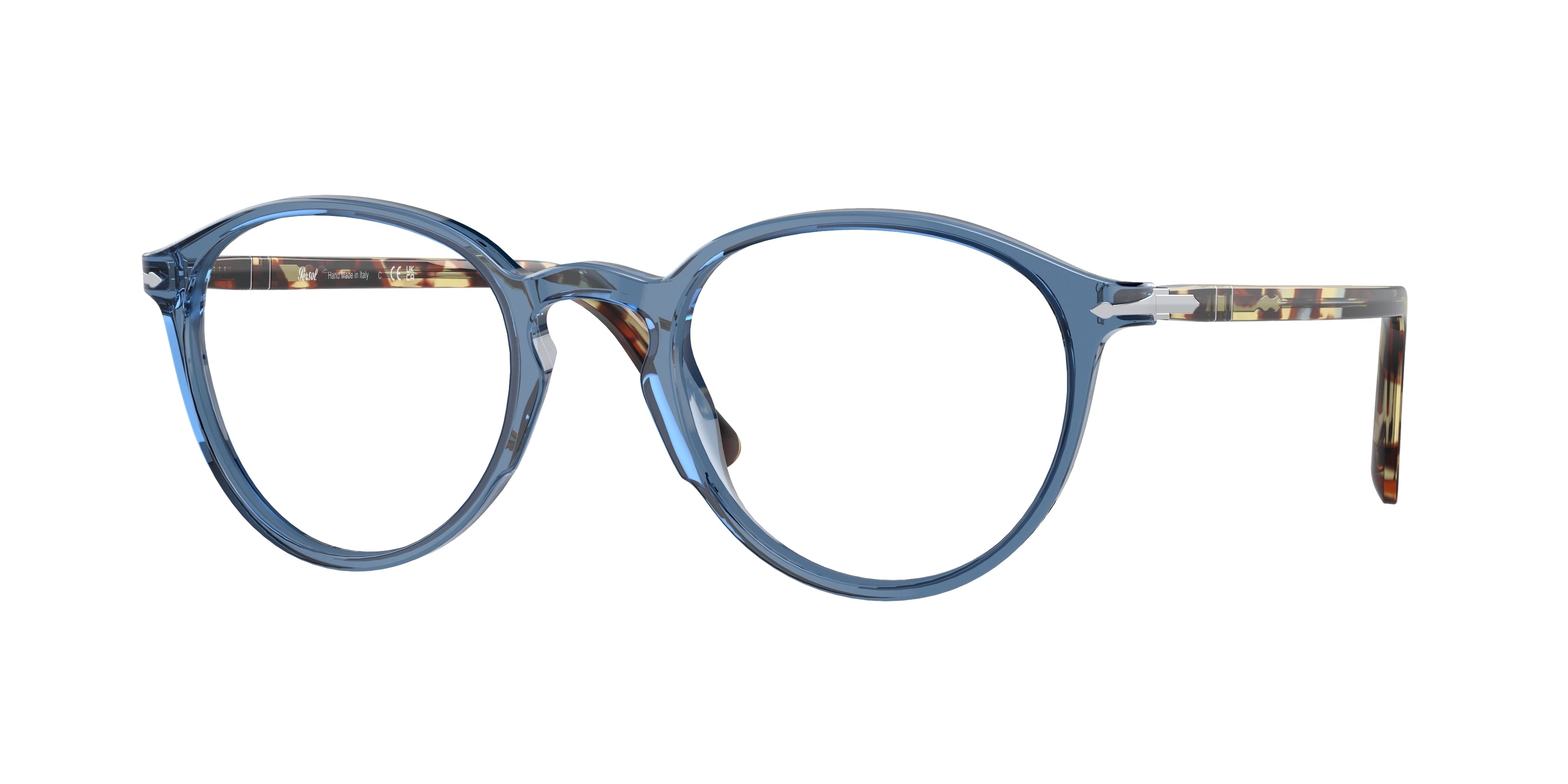 Persol PO3218V Phantos Eyeglasses 1202-Transparent Navy 51-145-21 - Color Map Blue