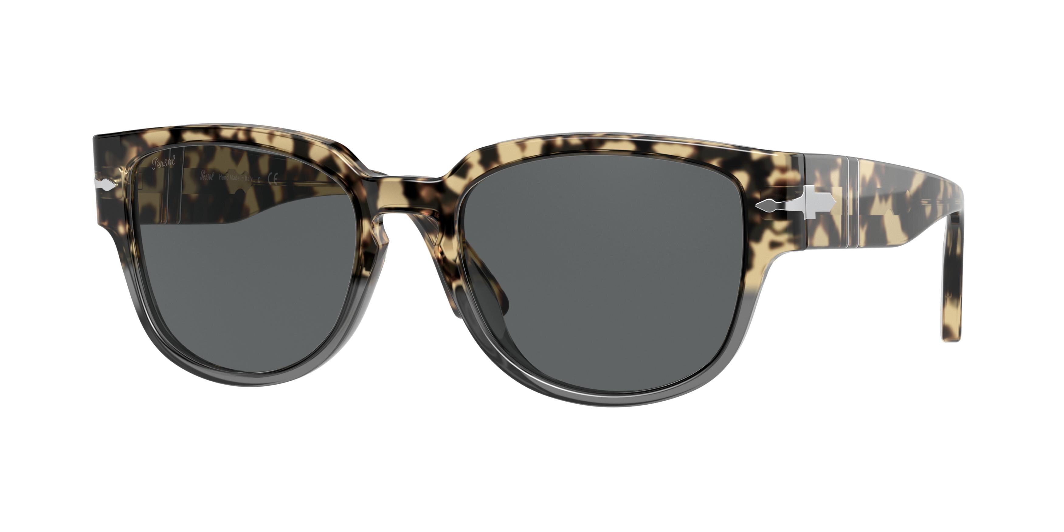 Persol PO3231S Square Sunglasses 1130B1-Brown Tortoise-Transparent Grey 54-145-19 - Color Map Tortoise