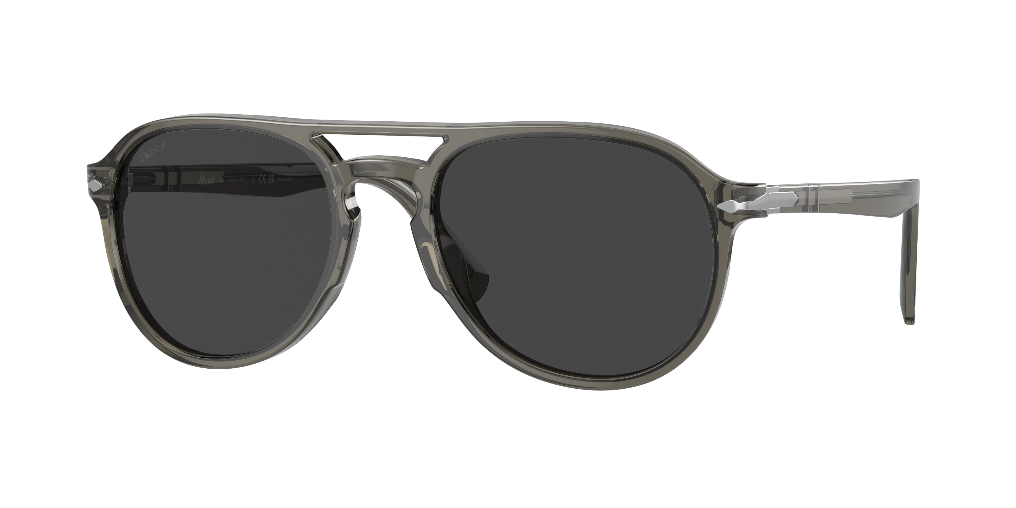 Persol EL PROFESOR SERGIO PO3235S Pilot Sunglasses 120148-Smoke Opal 55-145-20 - Color Map Grey