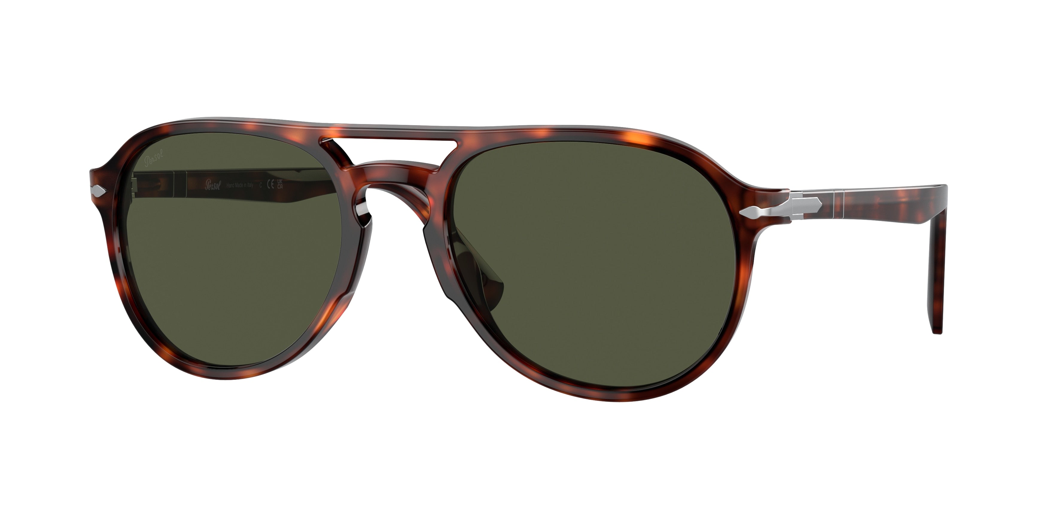 Persol EL PROFESOR SERGIO PO3235S Pilot Sunglasses 24/31-Havana 55-145-20 - Color Map Tortoise