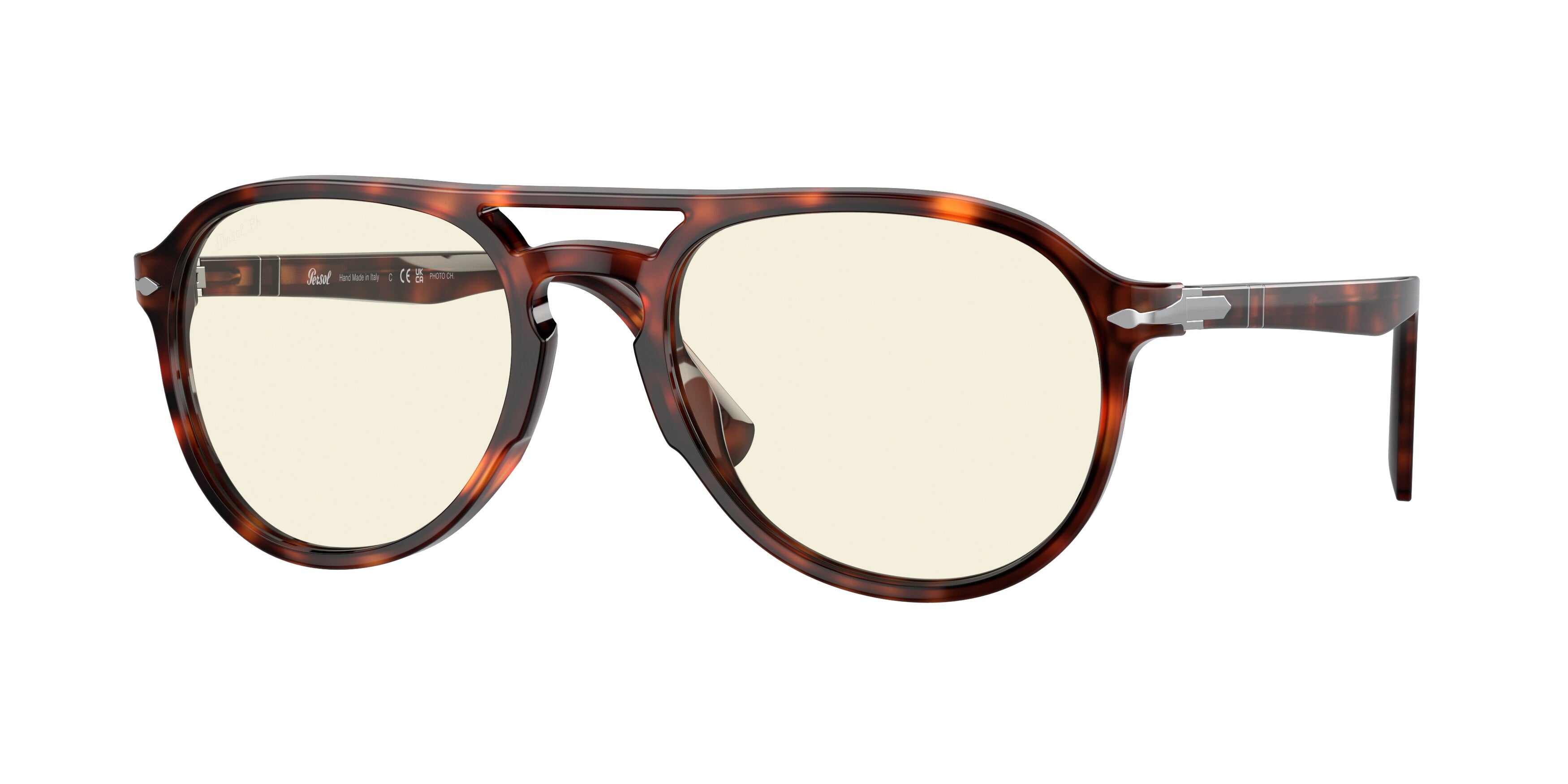 Persol EL PROFESOR SERGIO PO3235S Pilot Sunglasses 24/BL-Havana 55-145-20 - Color Map Tortoise