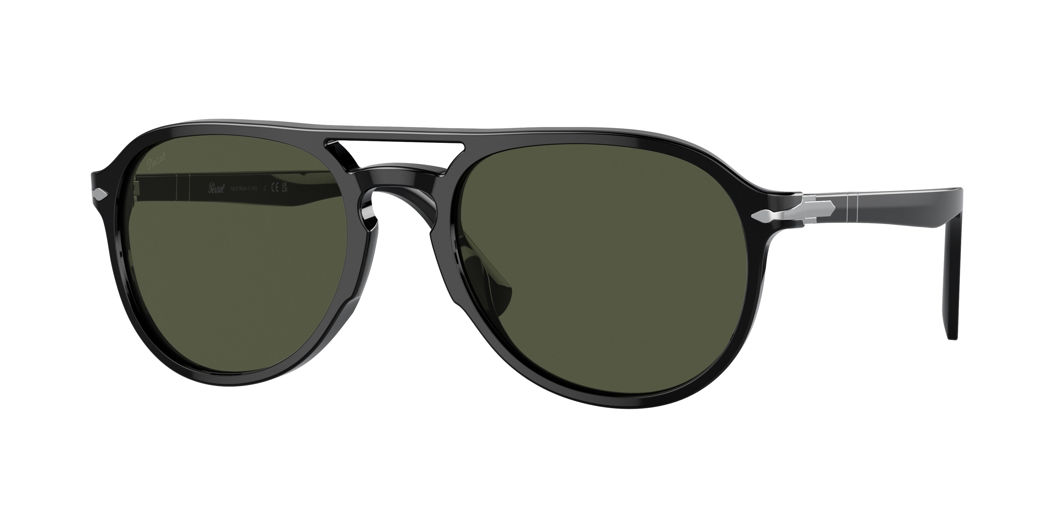 Persol EL PROFESOR SERGIO PO3235S Pilot Sunglasses 95/31-Black 55-145-20 - Color Map Black