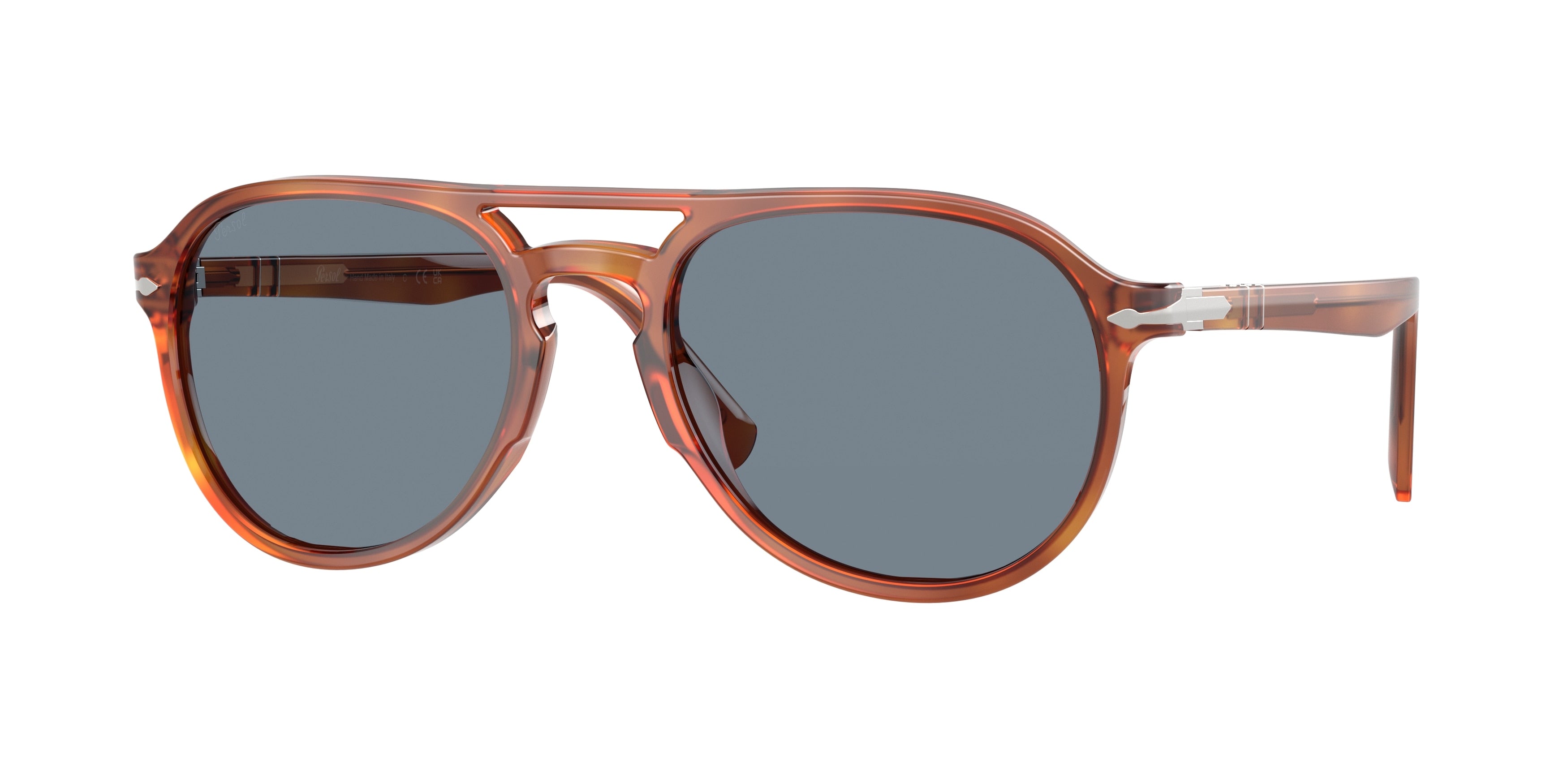 Persol EL PROFESOR SERGIO PO3235S Pilot Sunglasses 96/56-Terra Di Siena 55-145-20 - Color Map Brown