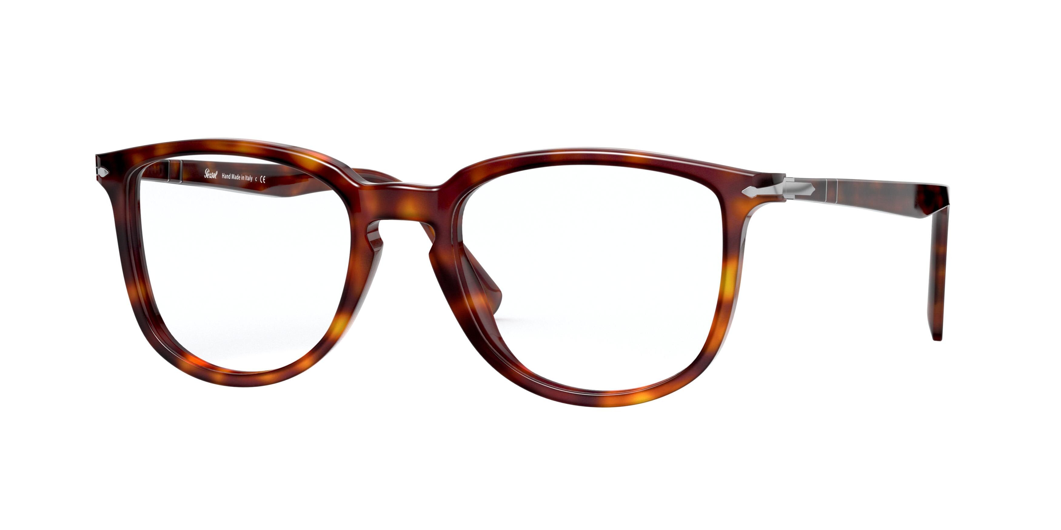 Persol PO3240V Square Eyeglasses  24-Havana 52-145-19 - Color Map Tortoise
