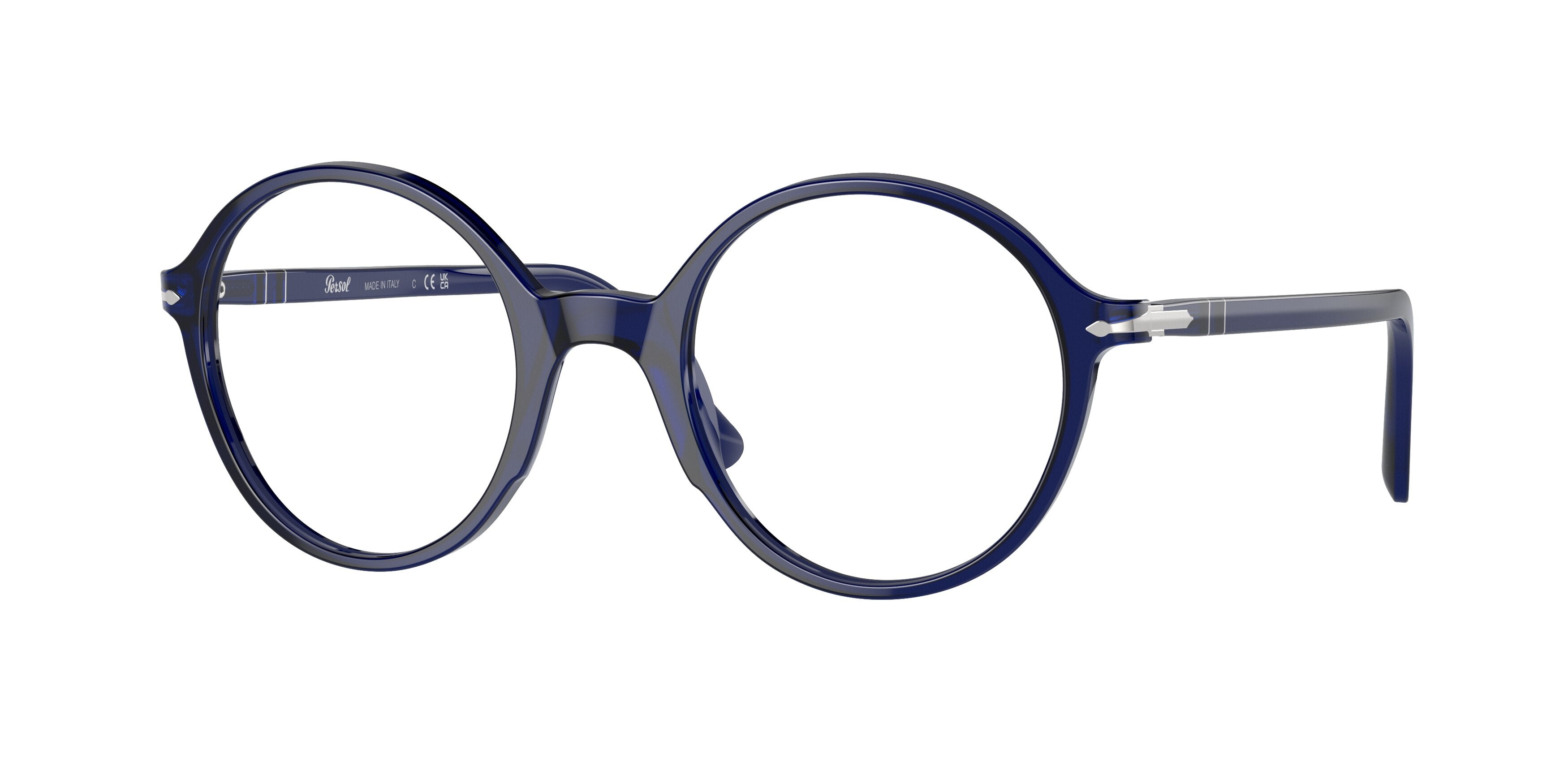 Persol PO3249V Round Eyeglasses  181-Blue 47-145-22 - Color Map Blue
