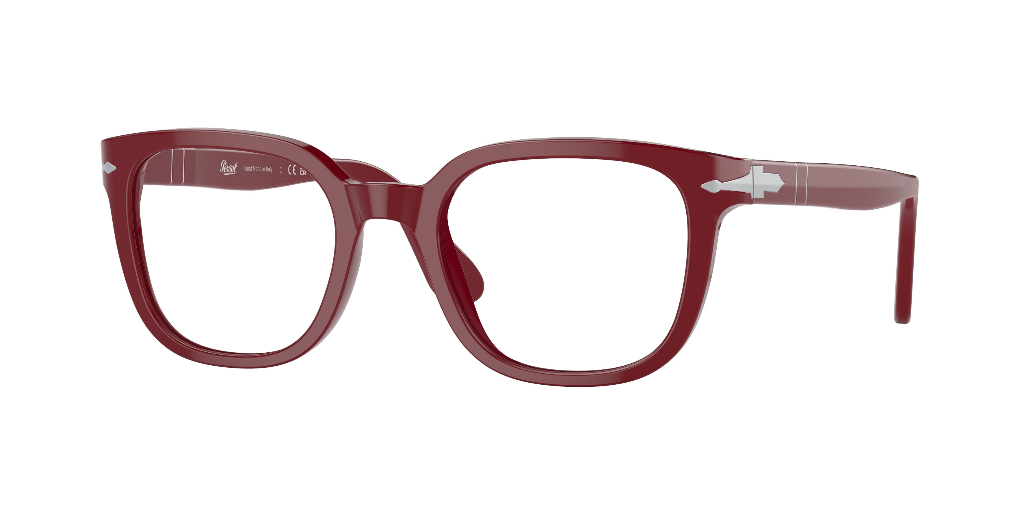 Persol PO3263V Square Eyeglasses 1172-Red 52-145-21 - Color Map Red