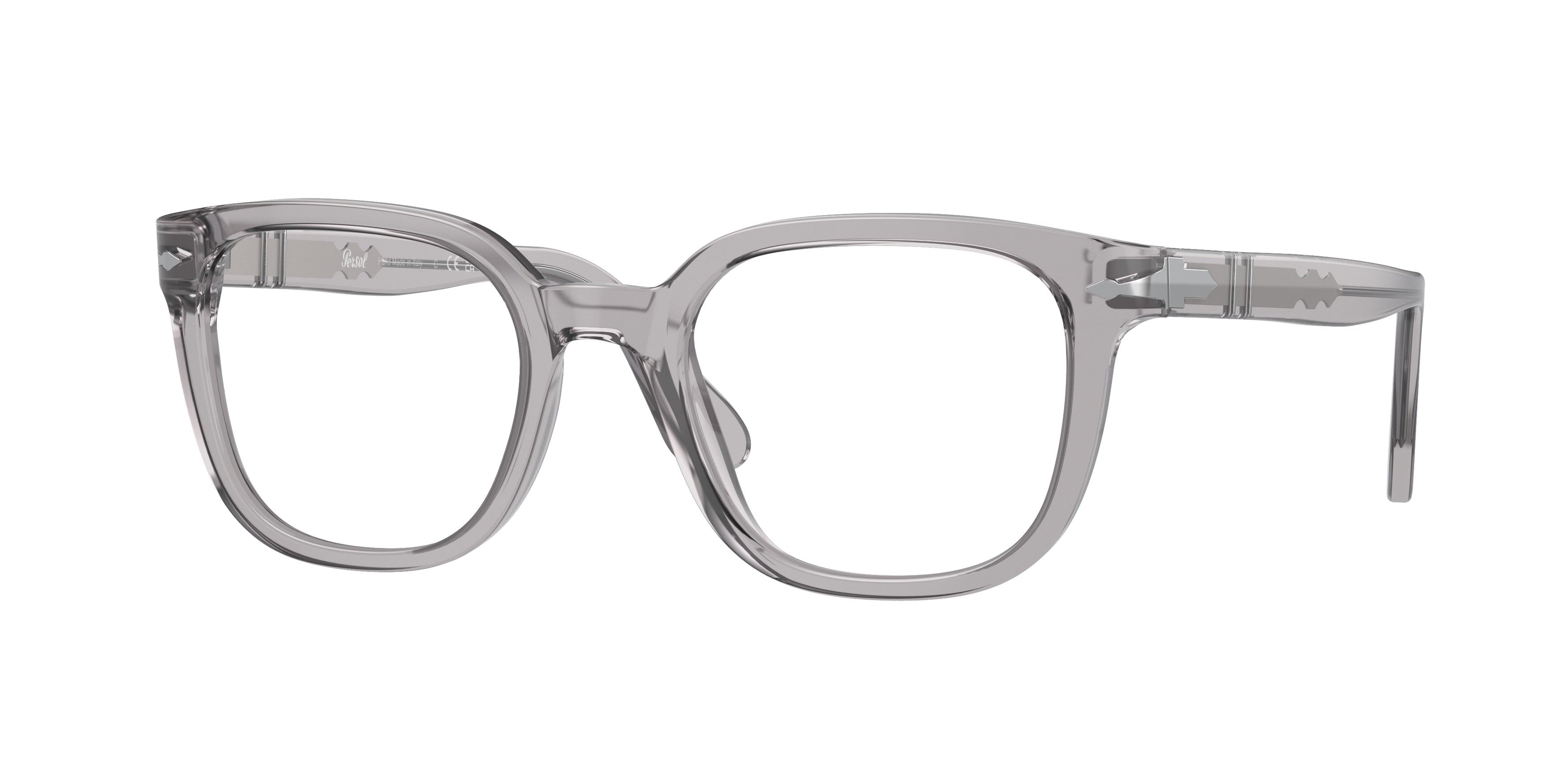 Persol PO3263V Square Eyeglasses 309-Transparent Grey 52-145-21 - Color Map Grey