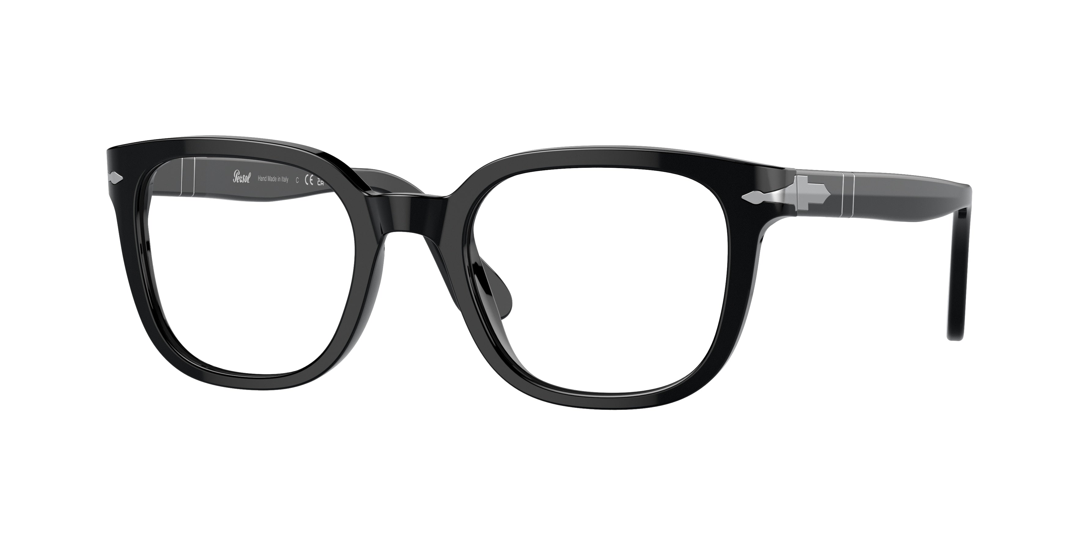 Persol PO3263V Square Eyeglasses 95-Black 52-145-21 - Color Map Black
