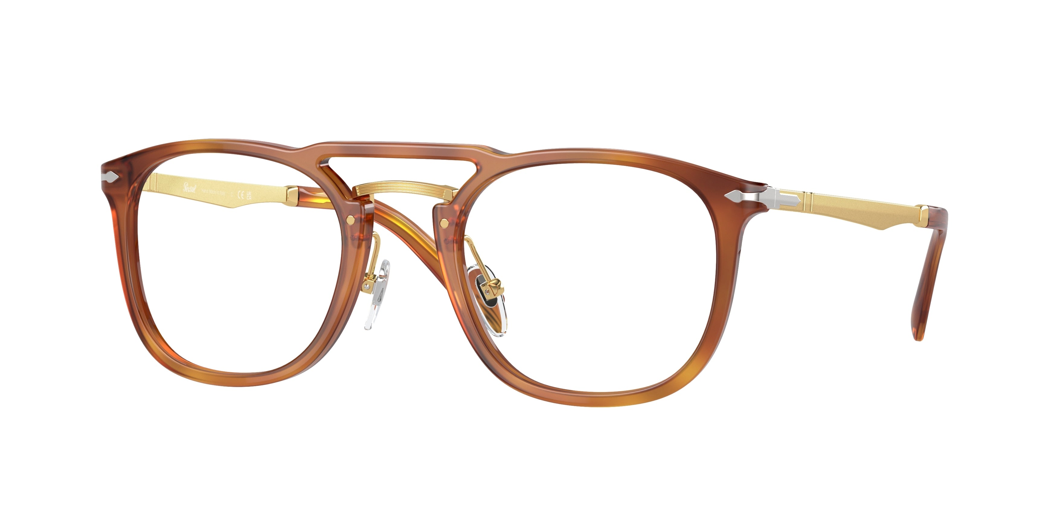 Persol PO3265V Rectangle Eyeglasses 96-Terra Di Siena 50-140-22 - Color Map Brown