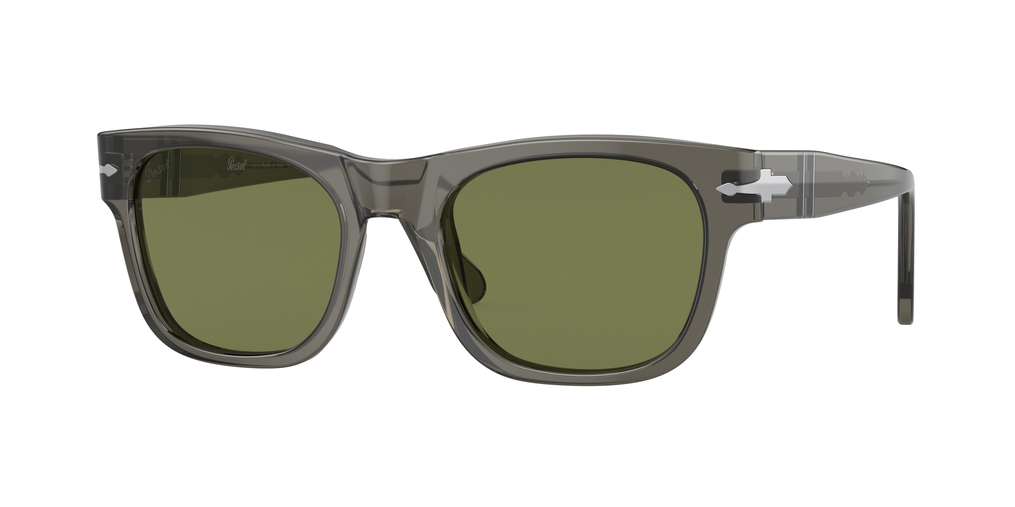 Persol PO3269S Rectangle Sunglasses 11034E-Opal Smoke 54-145-20 - Color Map Green