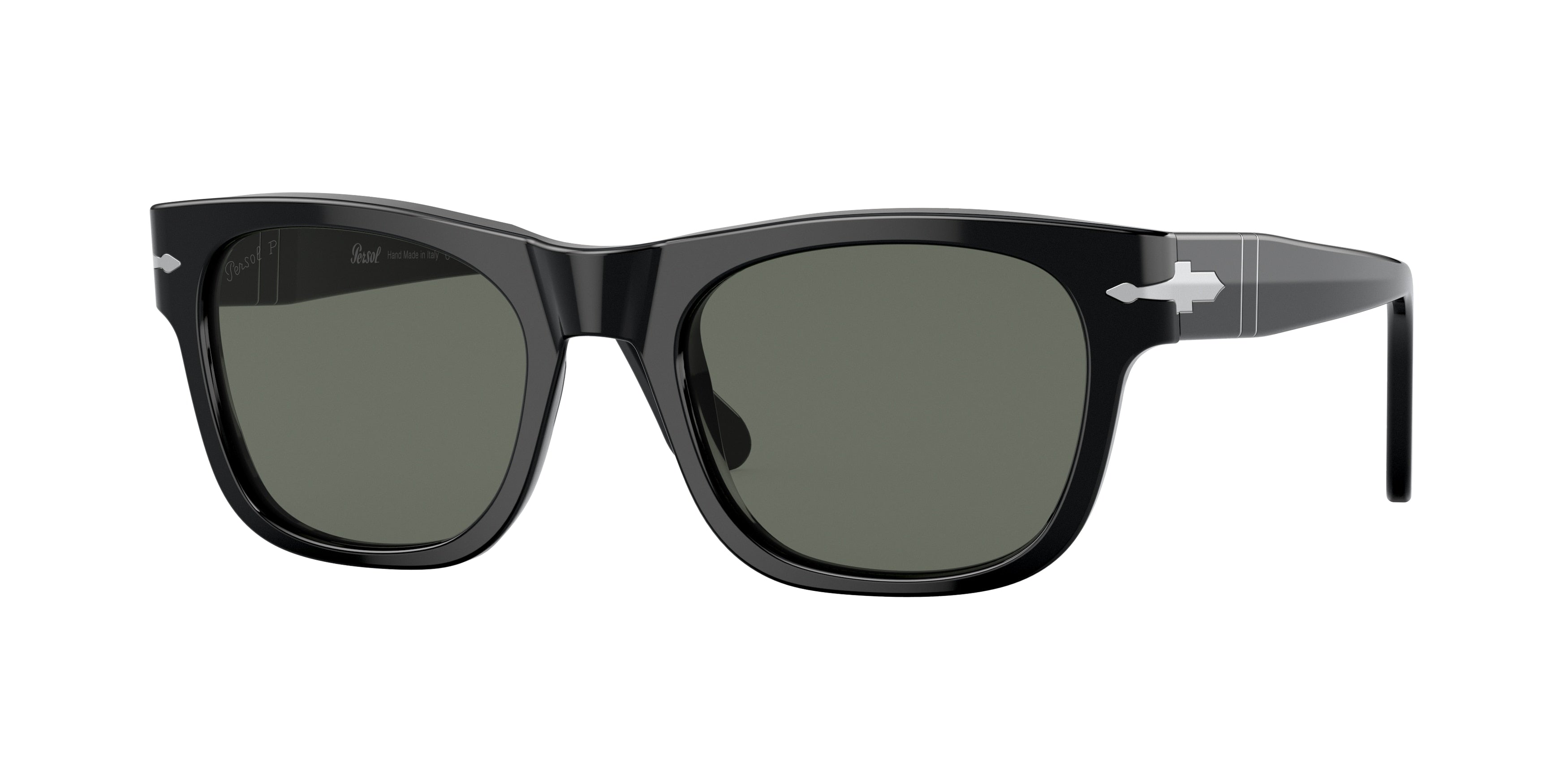 Persol PO3269S Rectangle Sunglasses 95/58-Black 52-145-20 - Color Map Black