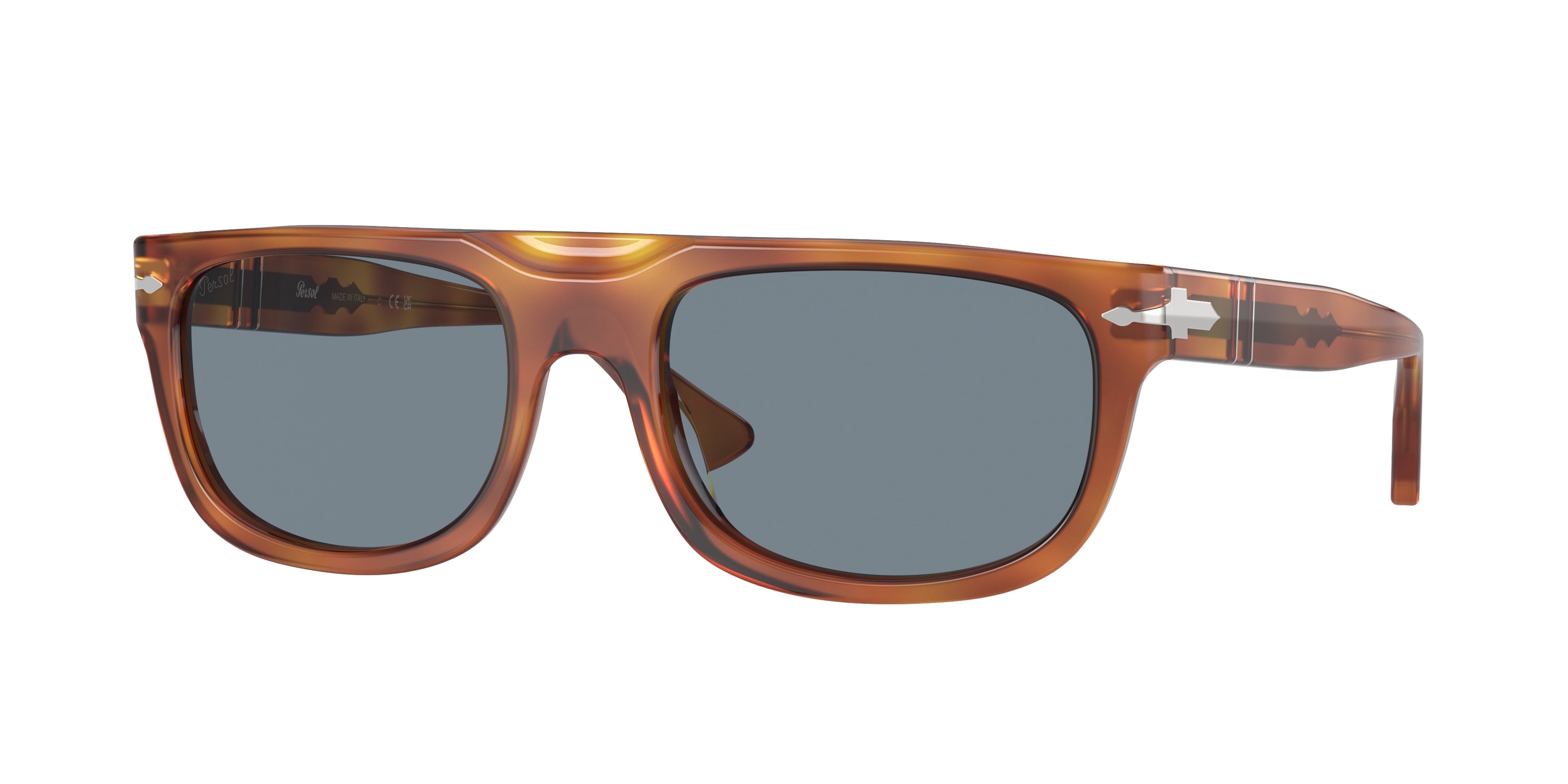 Persol PO3271S Rectangle Sunglasses 96/56-Terra Di Siena 55-145-19 - Color Map Brown