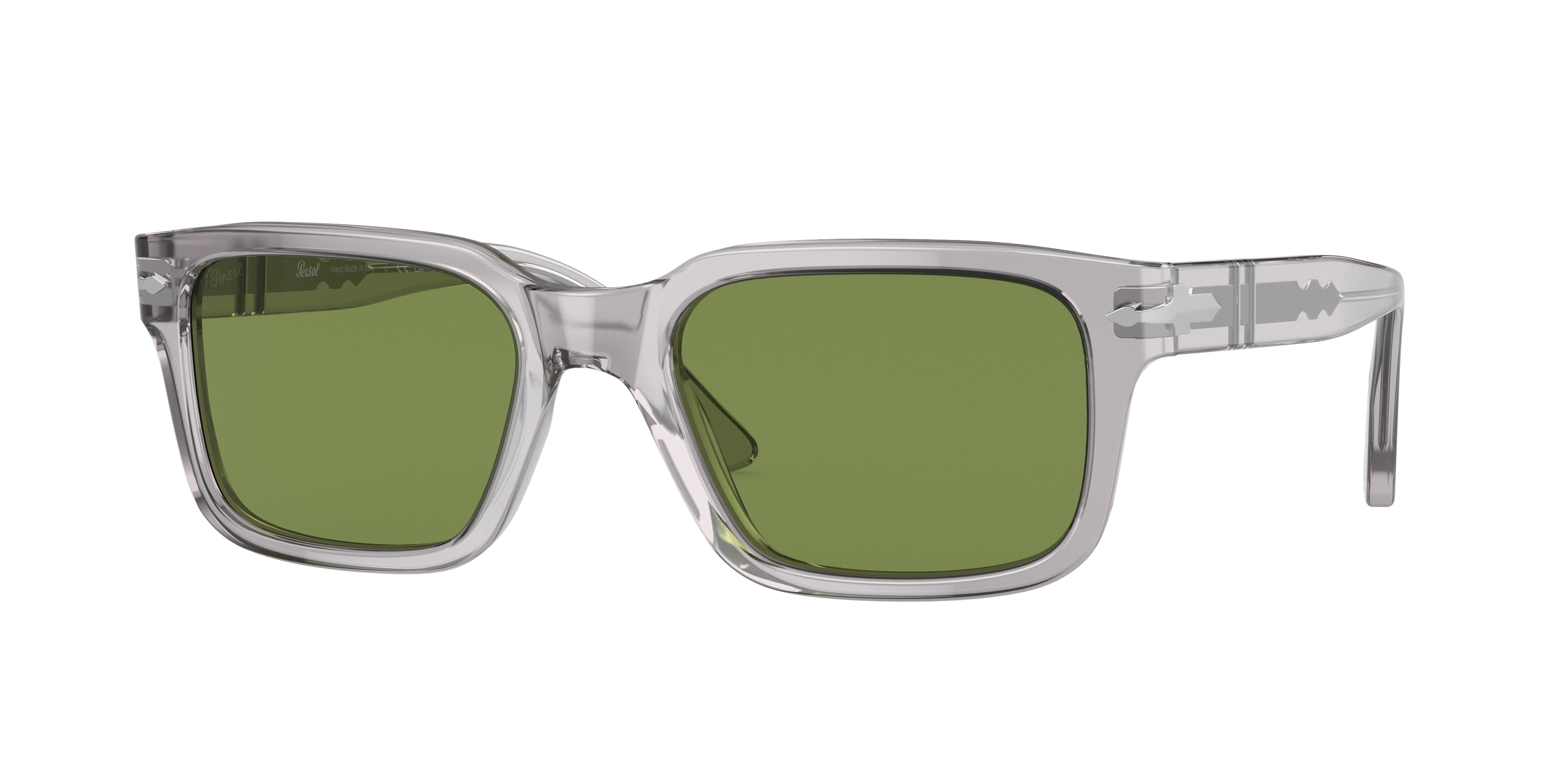 Persol PO3272S Rectangle Sunglasses 309/4E-Transparent Grey 55-145-20 - Color Map Grey