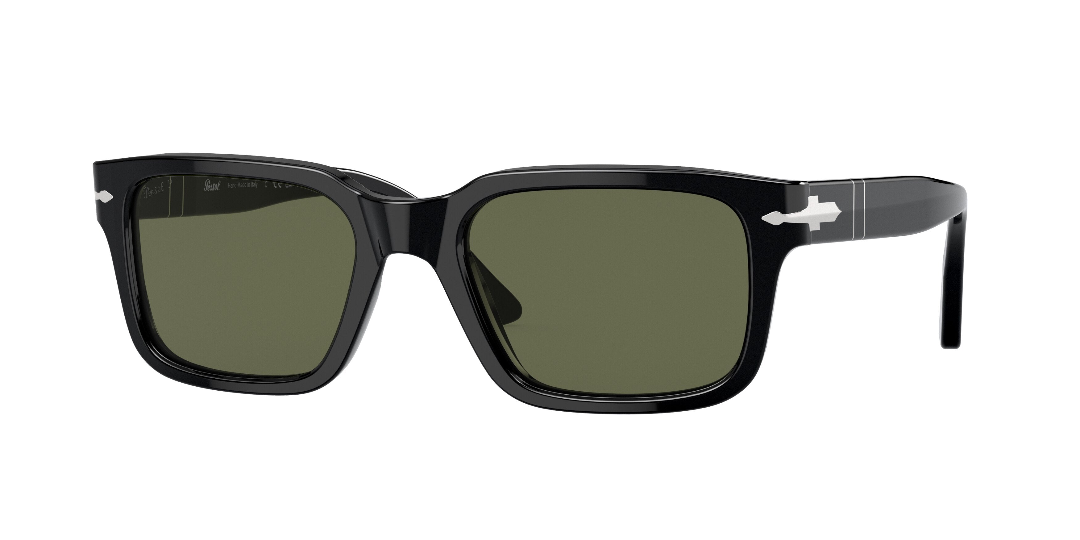 Persol PO3272S Rectangle Sunglasses 95/58-Black 53-145-20 - Color Map Black