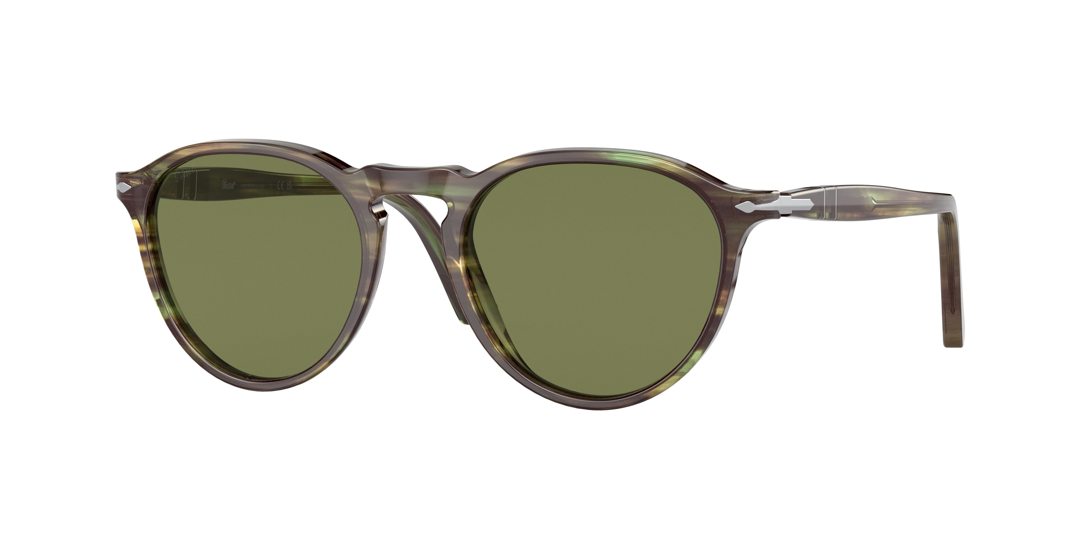 Persol PO3286S Phantos Sunglasses  11564E-Striped Green 53-140-19 - Color Map Green
