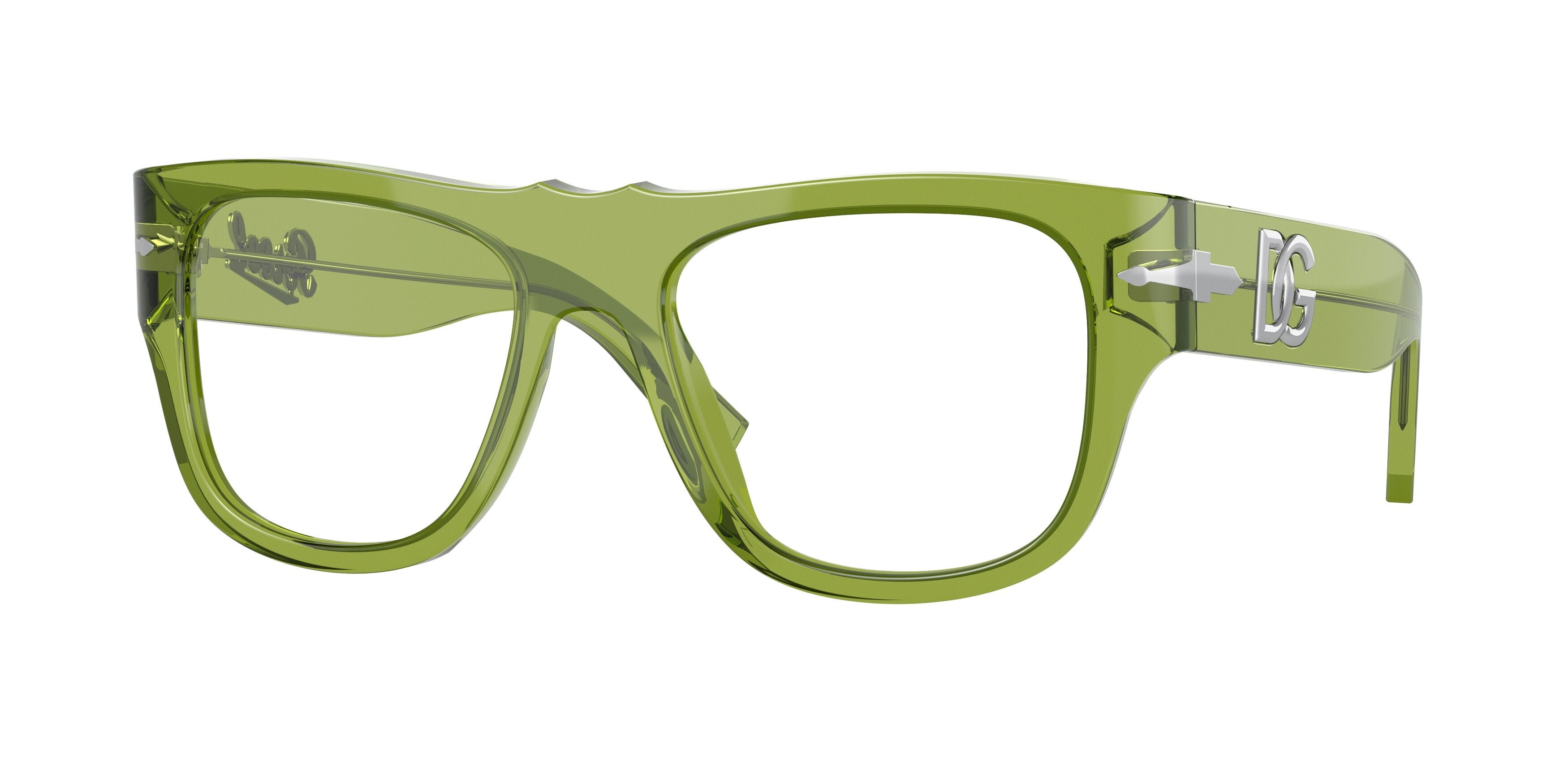 Persol PO3294V Pillow Eyeglasses 1165-Transparent Green 54-140-19 - Color Map Green