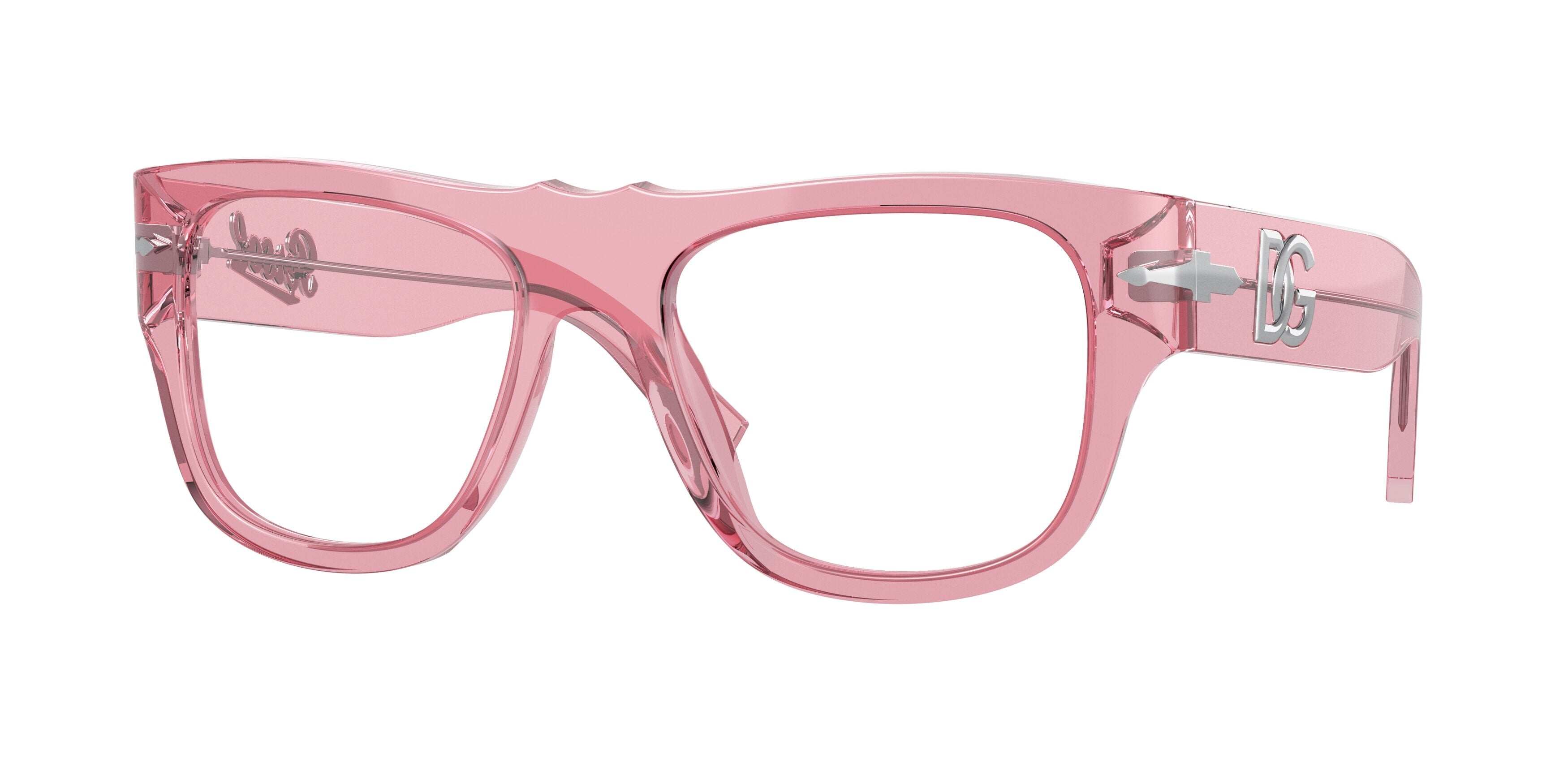Persol PO3294V Pillow Eyeglasses 1166-Transparent Pink 54-140-19 - Color Map Pink