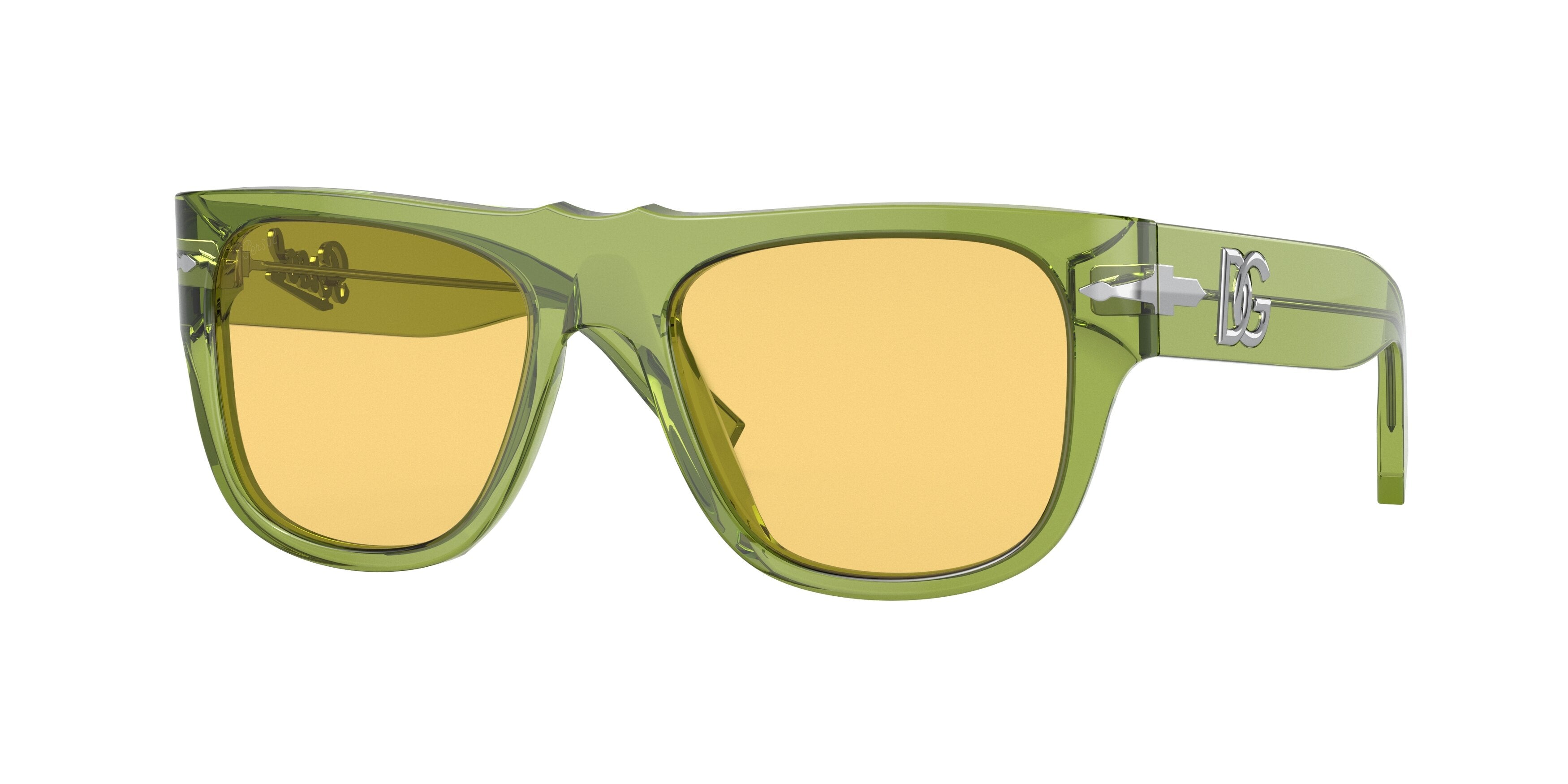 Persol PO3295S Pillow Sunglasses 1165R6-Transparent Green 51-135-18 - Color Map Green