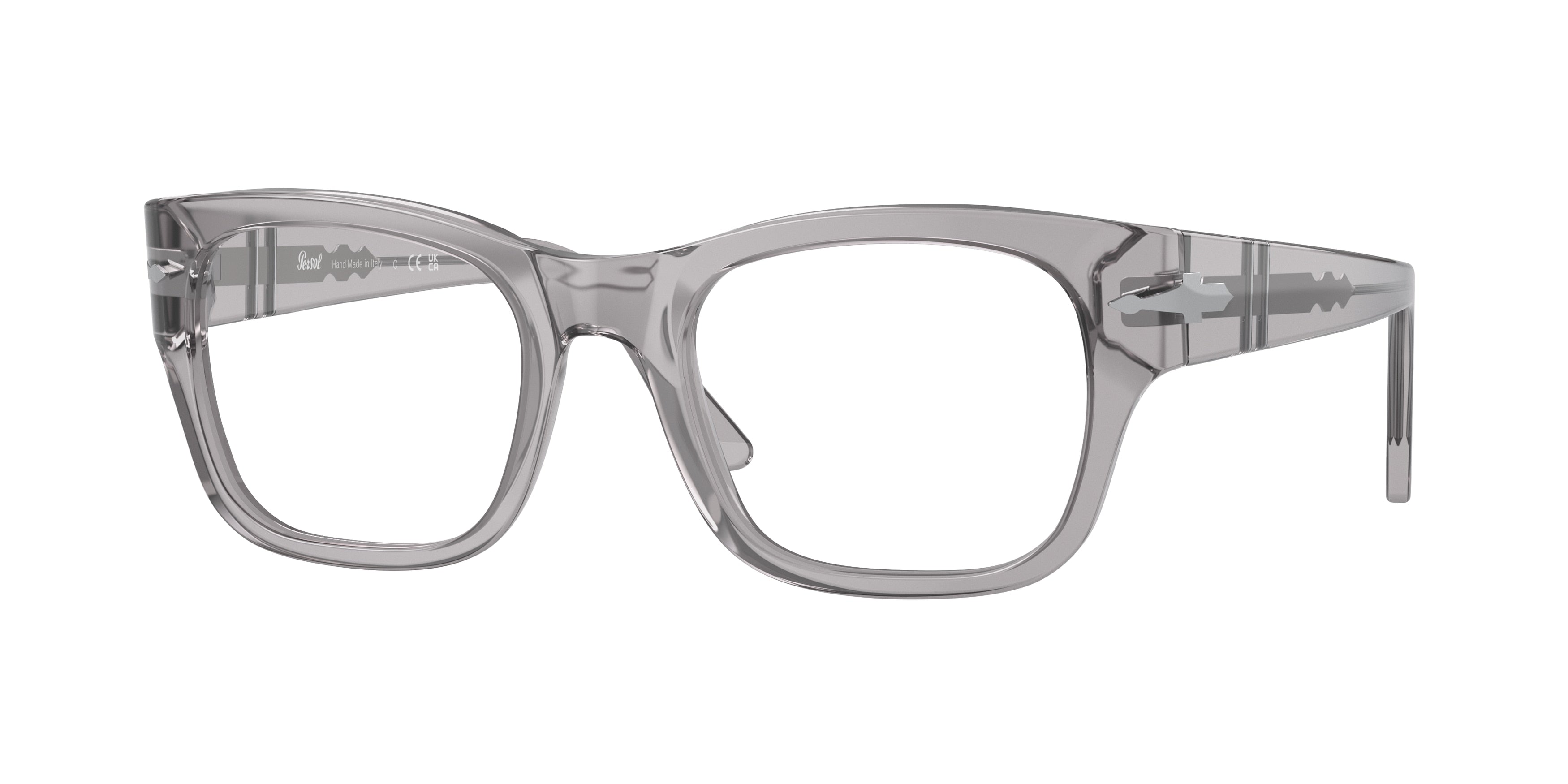 Persol PO3297V Rectangle Eyeglasses 309-Transparent Grey 50-140-21 - Color Map Grey