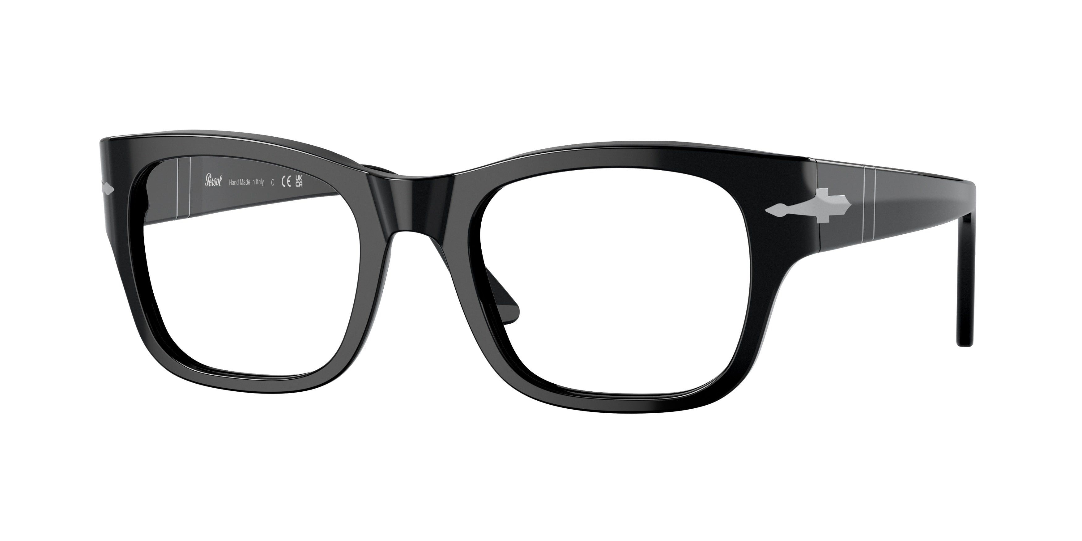 Persol PO3297V Rectangle Eyeglasses 95-Black 52-145-21 - Color Map Black