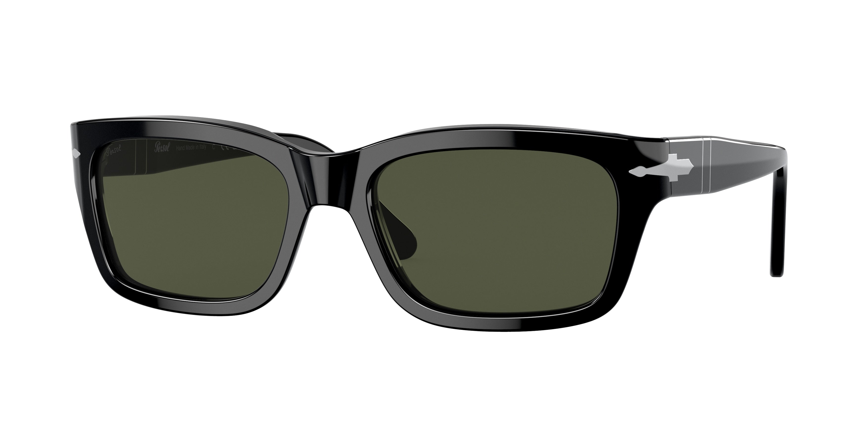 Persol PO3301S Rectangle Sunglasses 95/31-Black 57-145-19 - Color Map Black