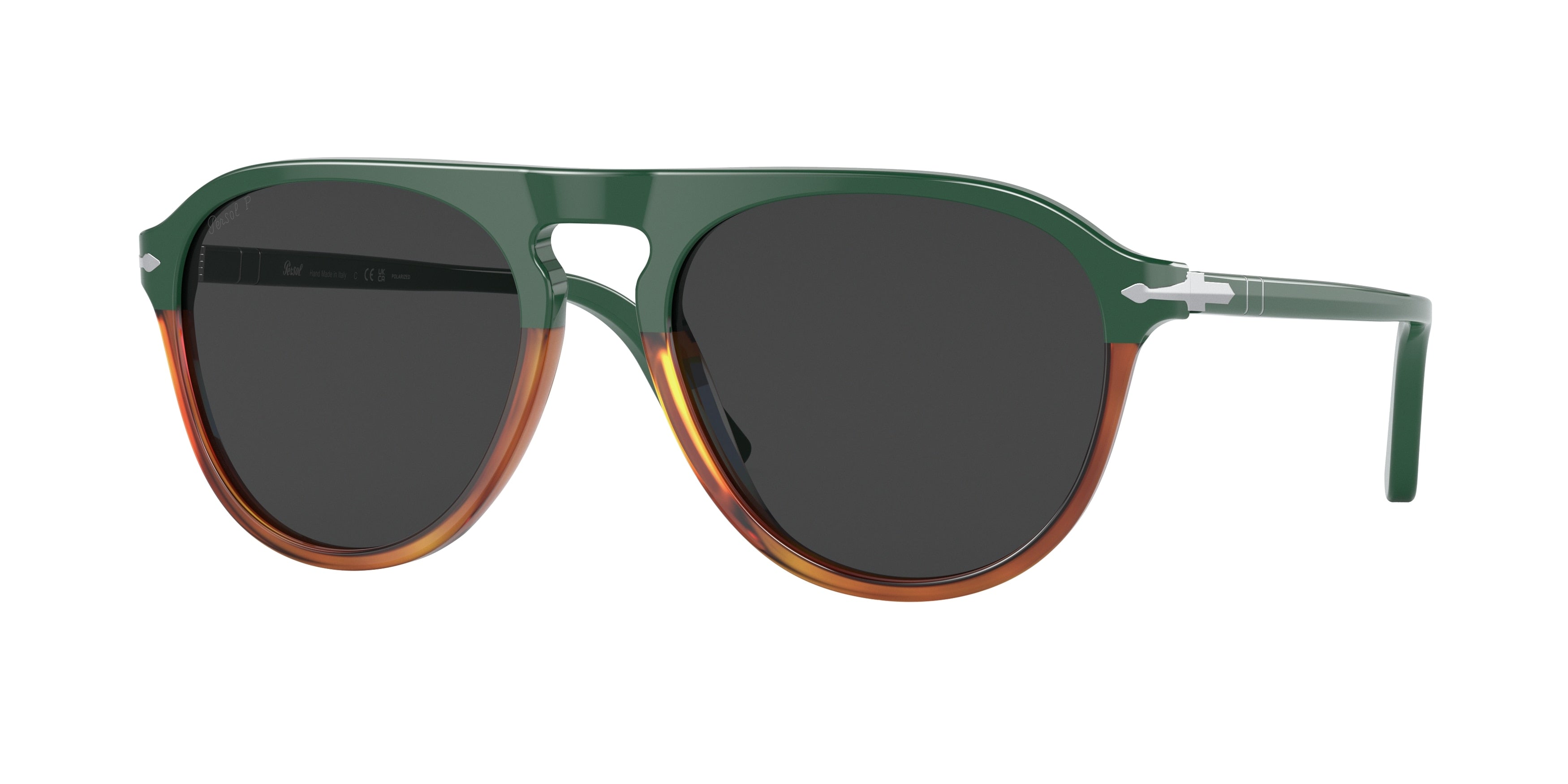 Persol PO3302S Pilot Sunglasses  117548-Green 55-145-19 - Color Map Green