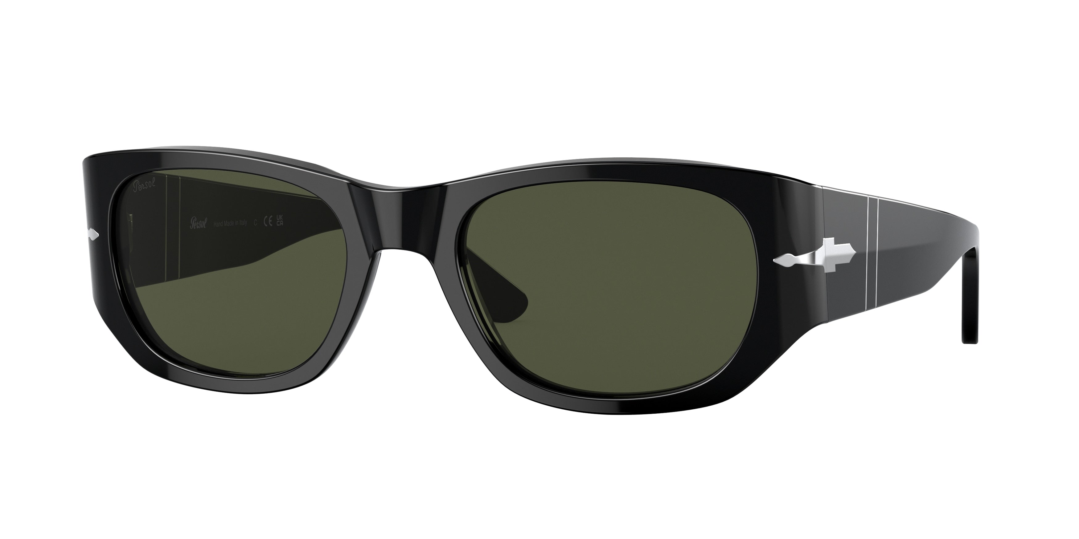 Persol PO3307S Pillow Sunglasses 95/31-Black 55-145-21 - Color Map Black