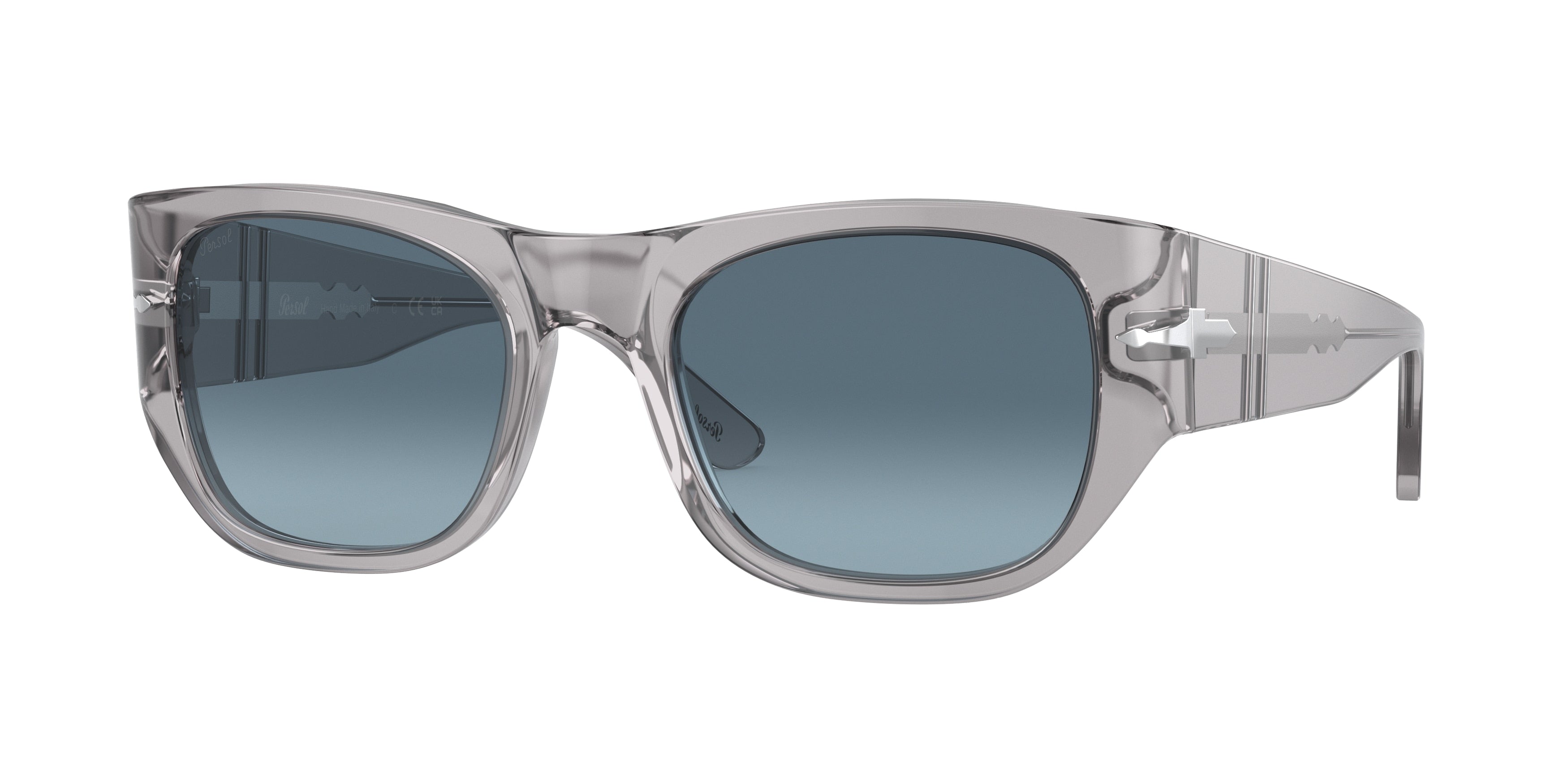 Persol PO3308S Square Sunglasses 309/Q8-Transparent Grey 51-140-21 - Color Map Grey
