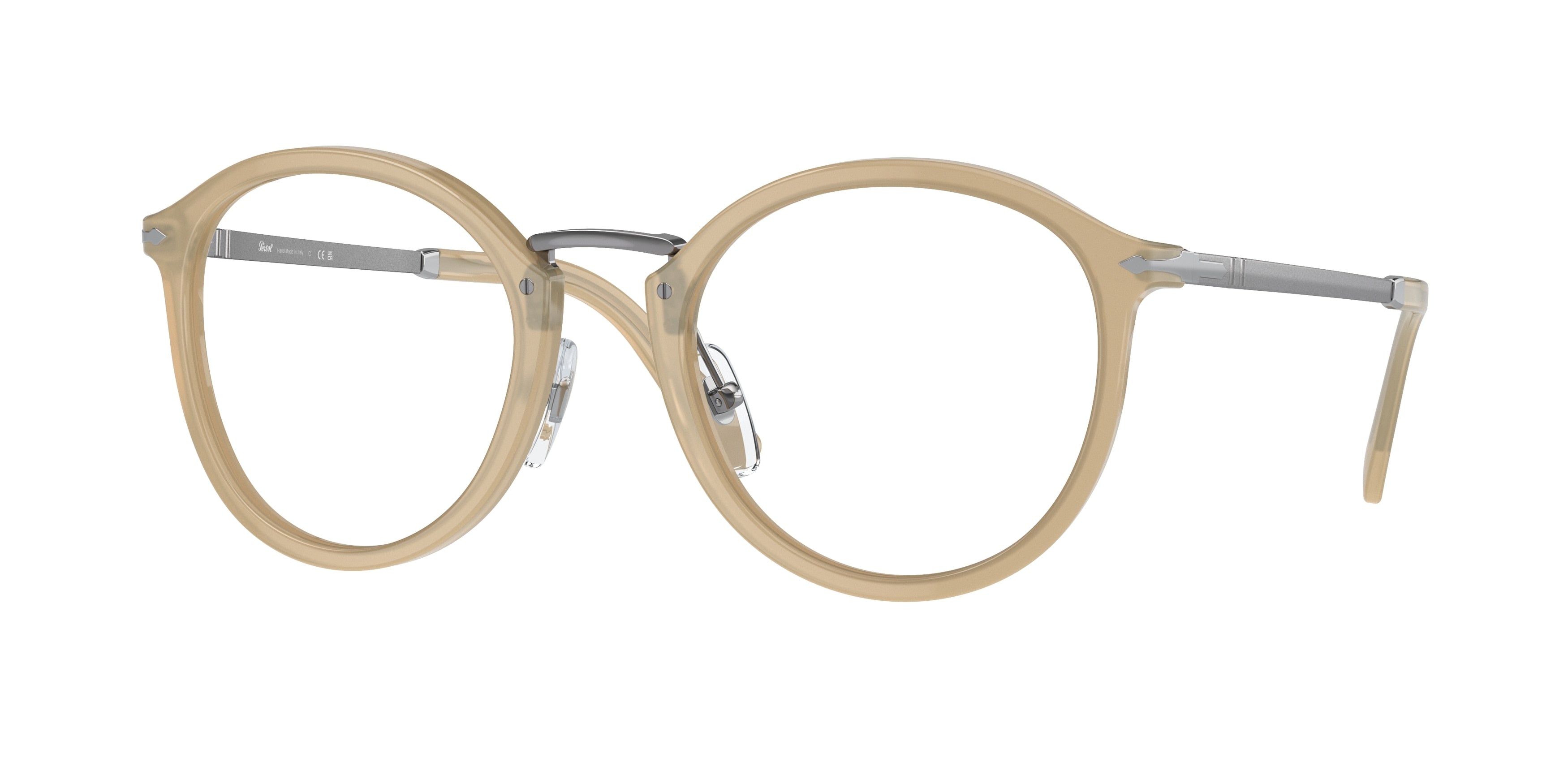Persol VICO PO3309V Phantos Eyeglasses 1169-Opal Beige 51-145-22 - Color Map Brown