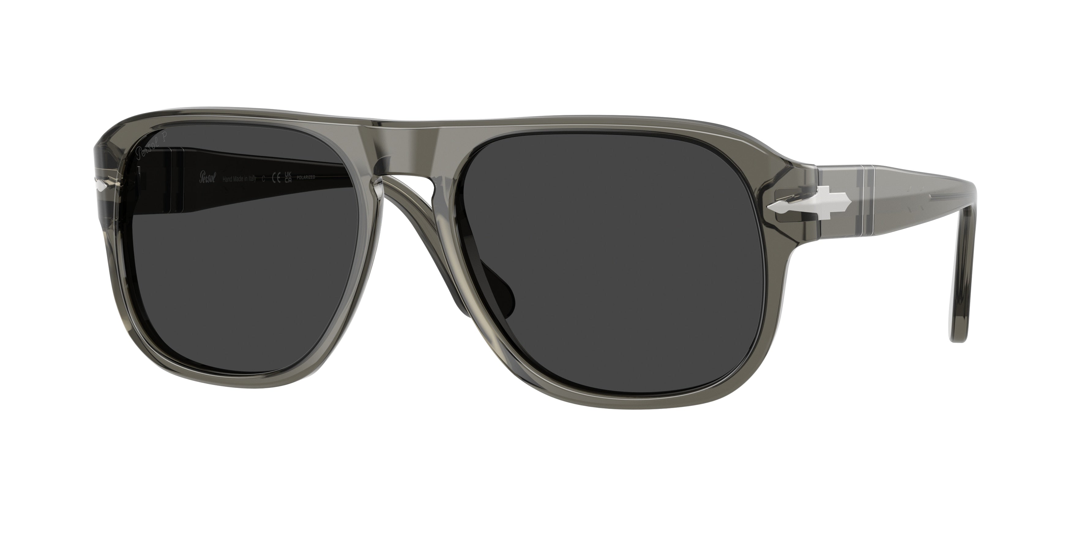 Persol JEAN PO3310S Rectangle Sunglasses 110348-Smoke 57-145-18 - Color Map Grey