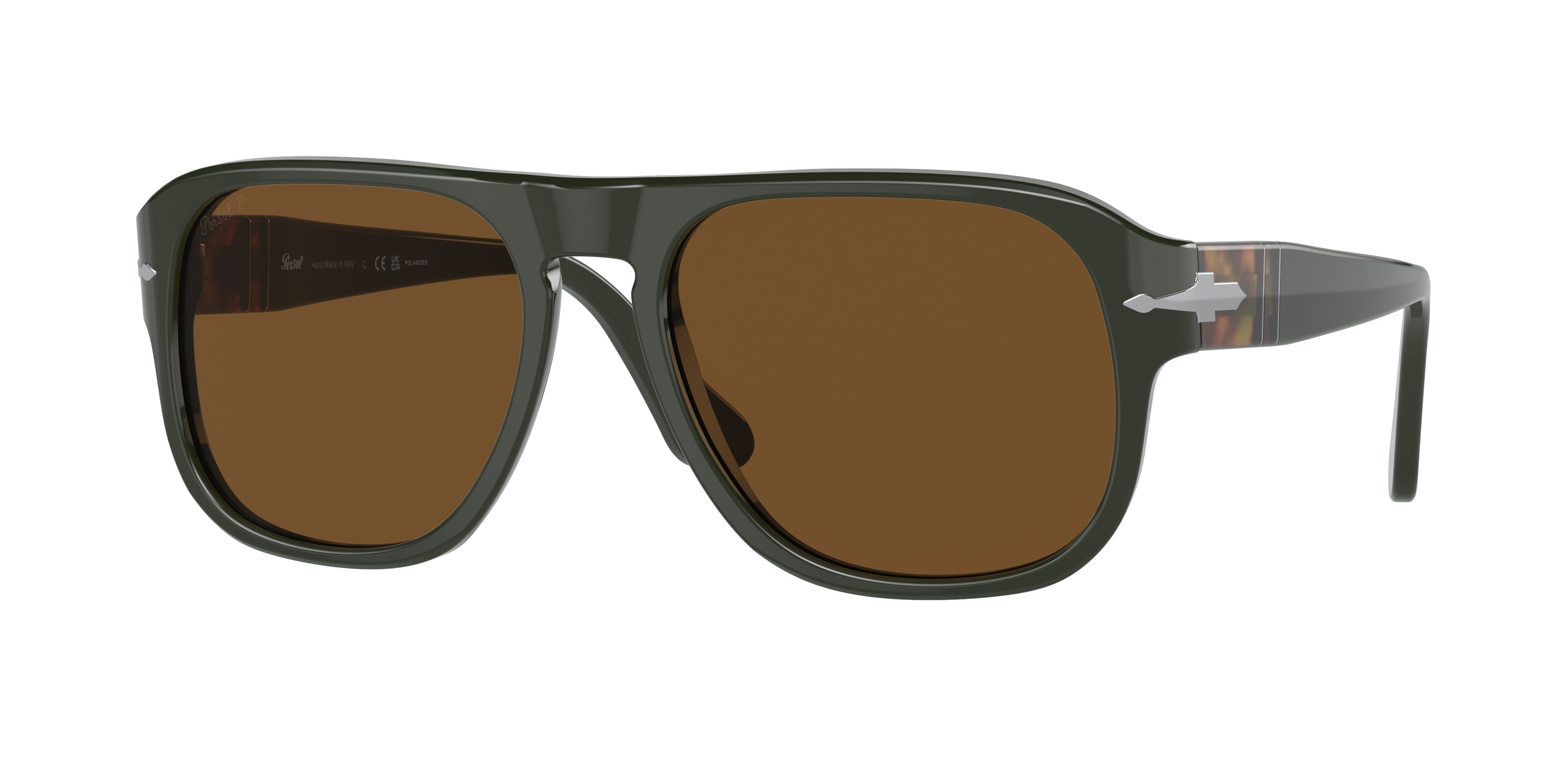Persol JEAN PO3310S Rectangle Sunglasses 119057-Matte Dark Green 57-145-18 - Color Map Green