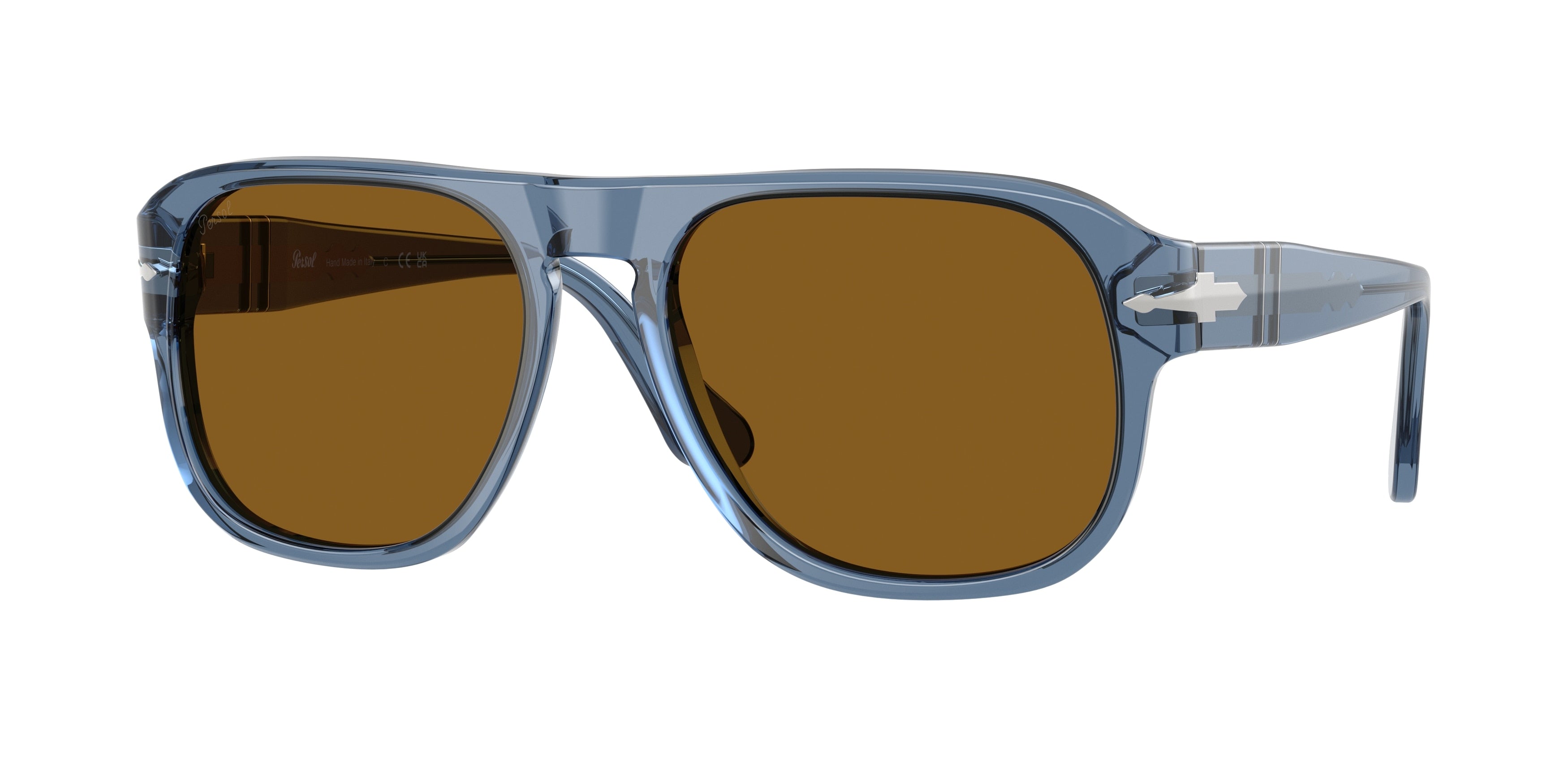 Persol JEAN PO3310S Rectangle Sunglasses 121833-Transparent Navy 57-145-18 - Color Map Blue
