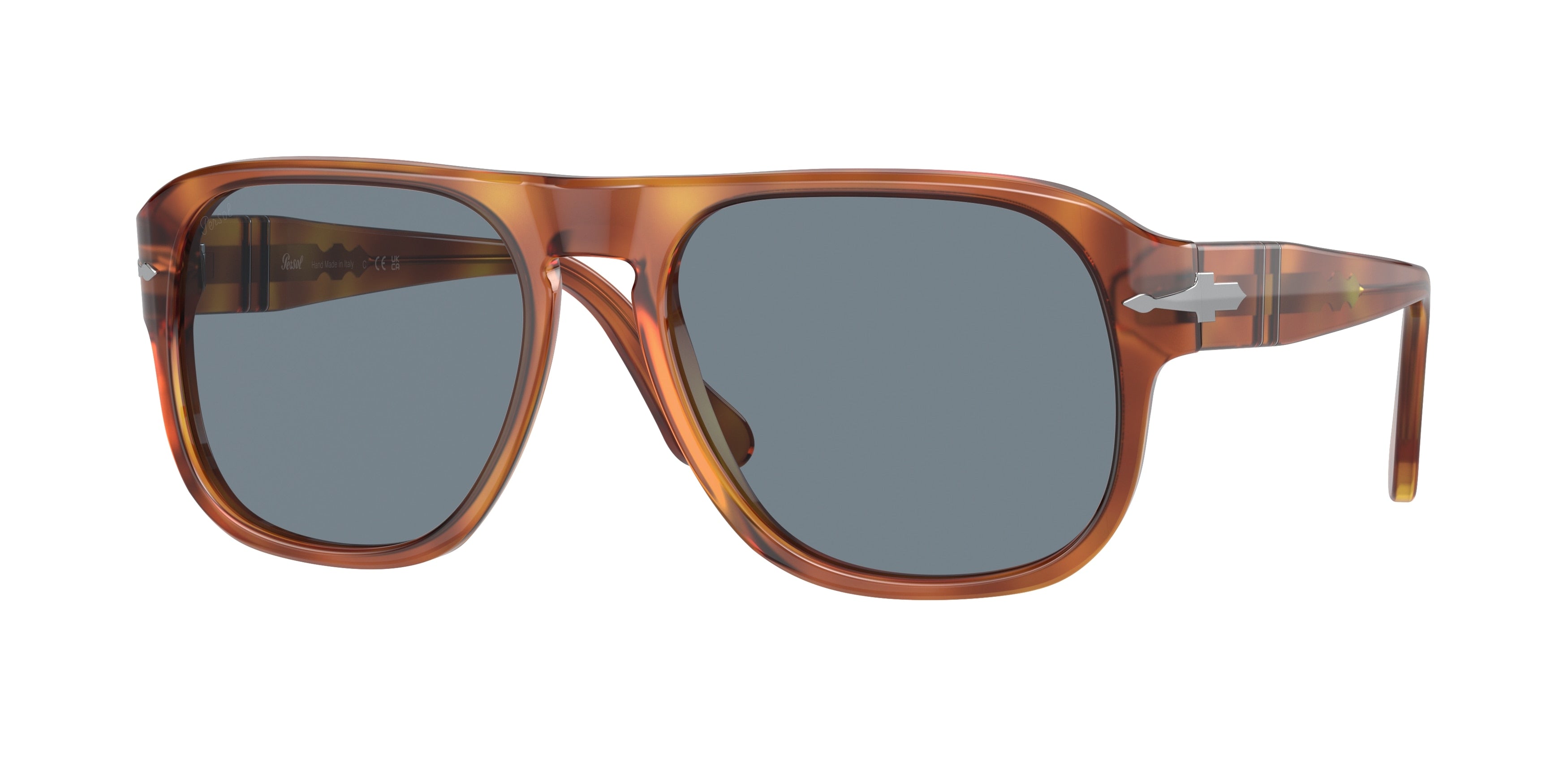 Persol JEAN PO3310S Rectangle Sunglasses 96/56-Terra Di Siena 57-145-18 - Color Map Brown