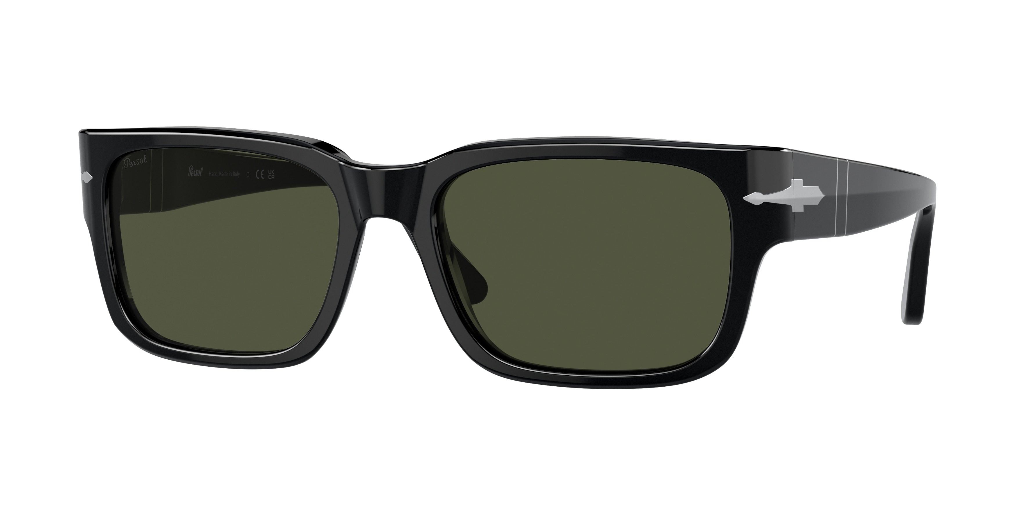 Persol PO3315S Rectangle Sunglasses 95/31-Black 58-145-19 - Color Map Black