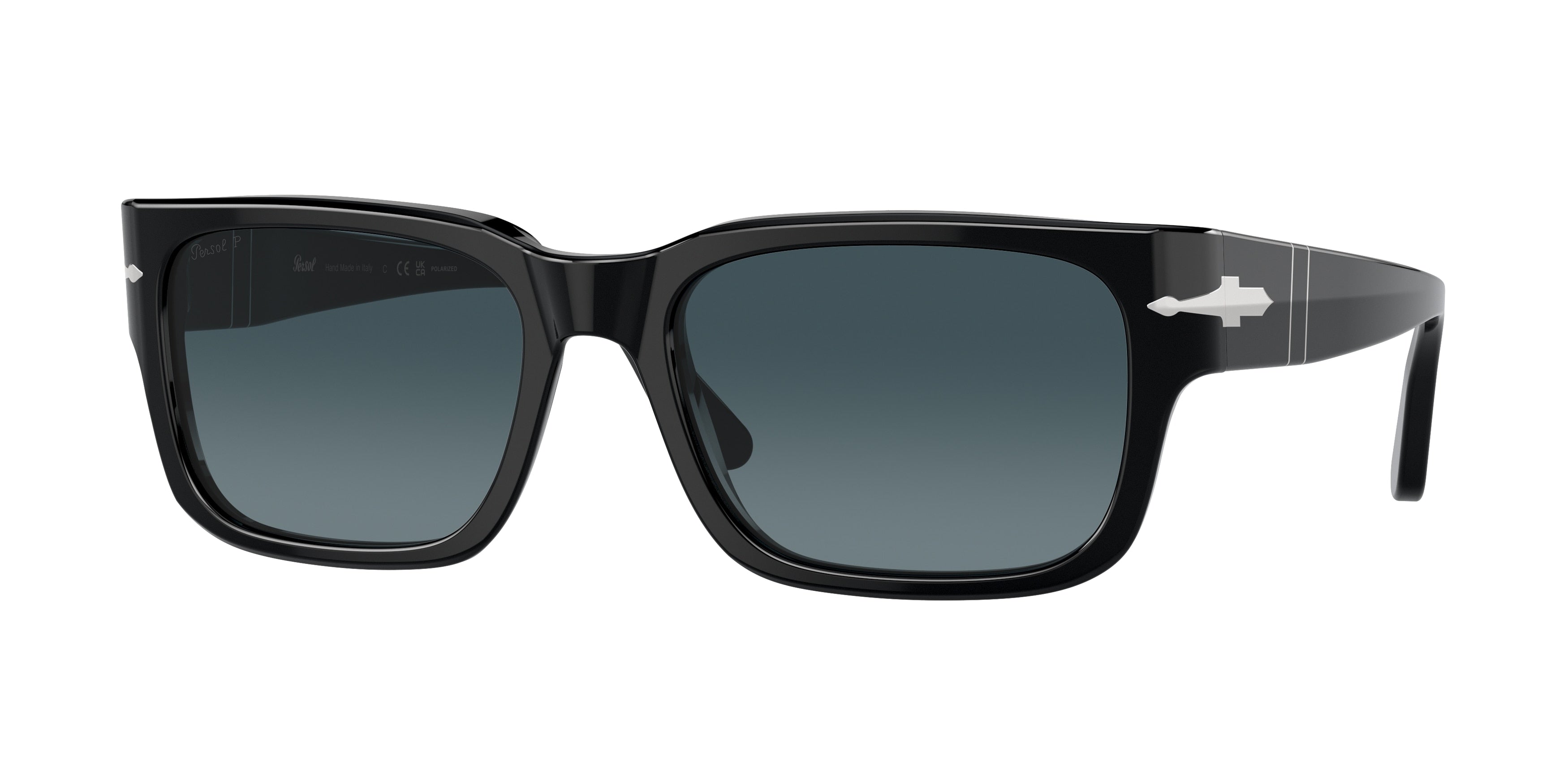 Persol PO3315S Rectangle Sunglasses 95/S3-Black 58-145-19 - Color Map Black