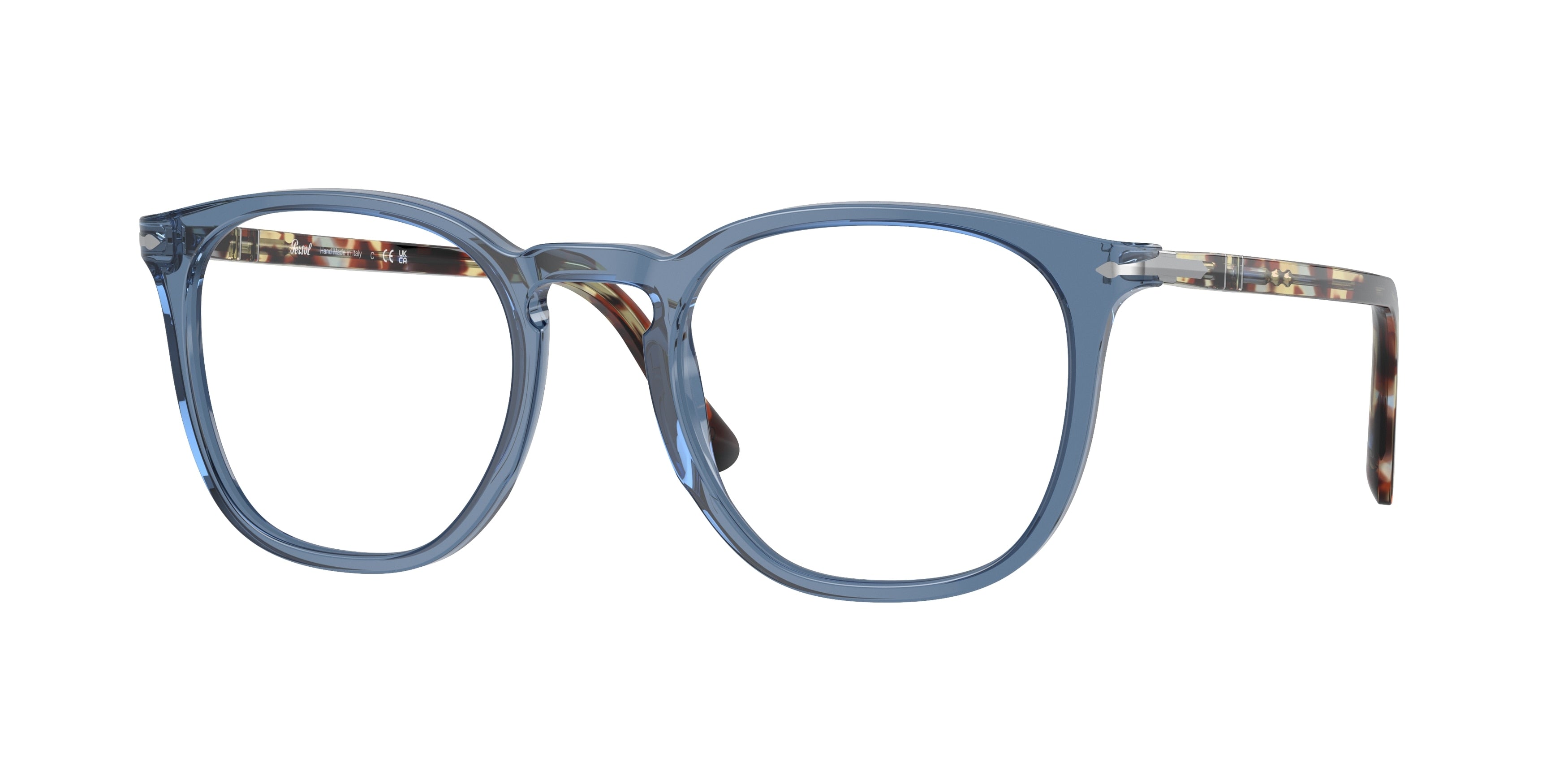 Persol PO3318V Phantos Eyeglasses 1202-Transparent Navy 51-145-21 - Color Map Blue