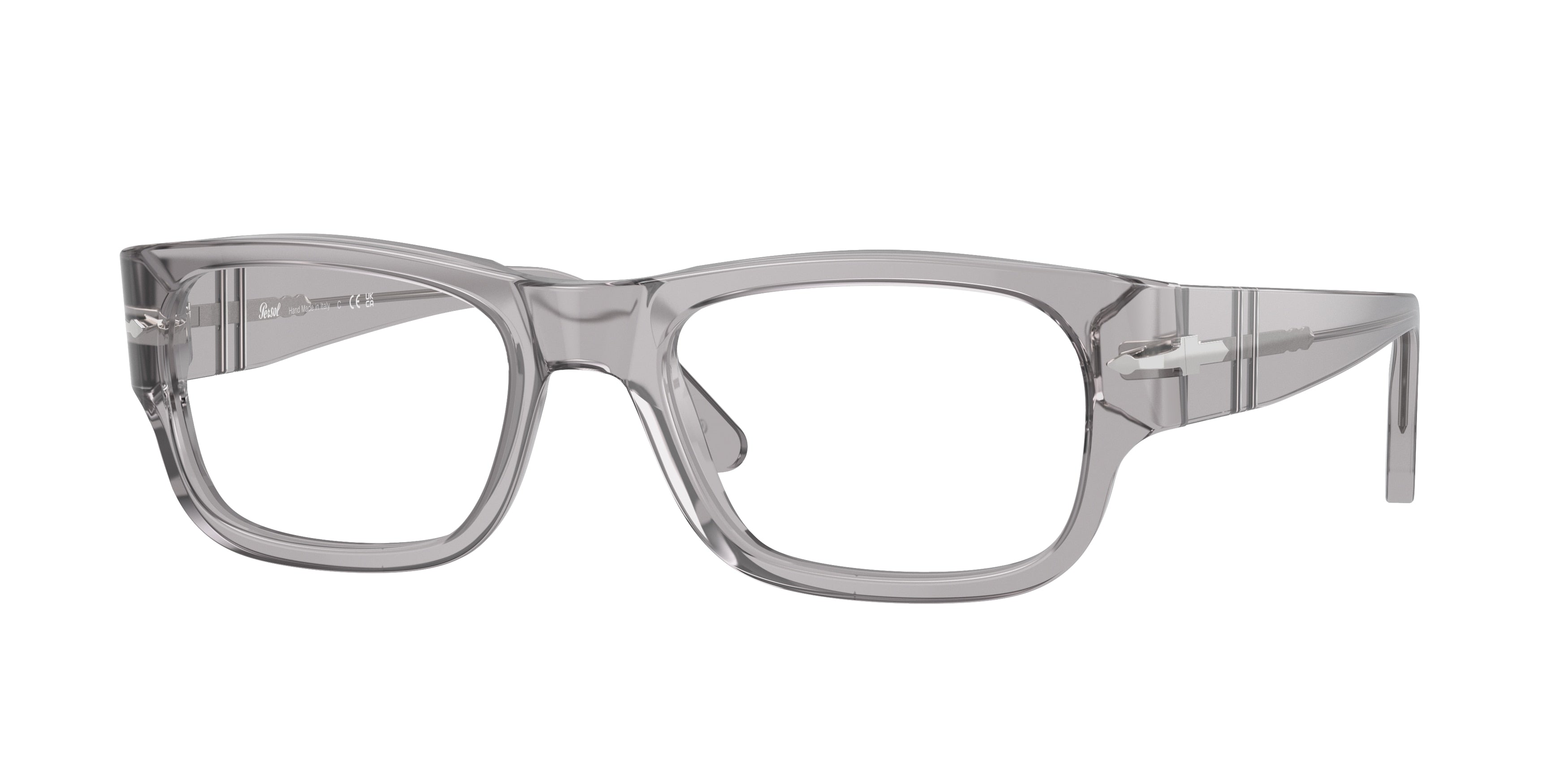 Persol PO3324V Pillow Eyeglasses 309-Transparent Grey 56-145-20 - Color Map Grey
