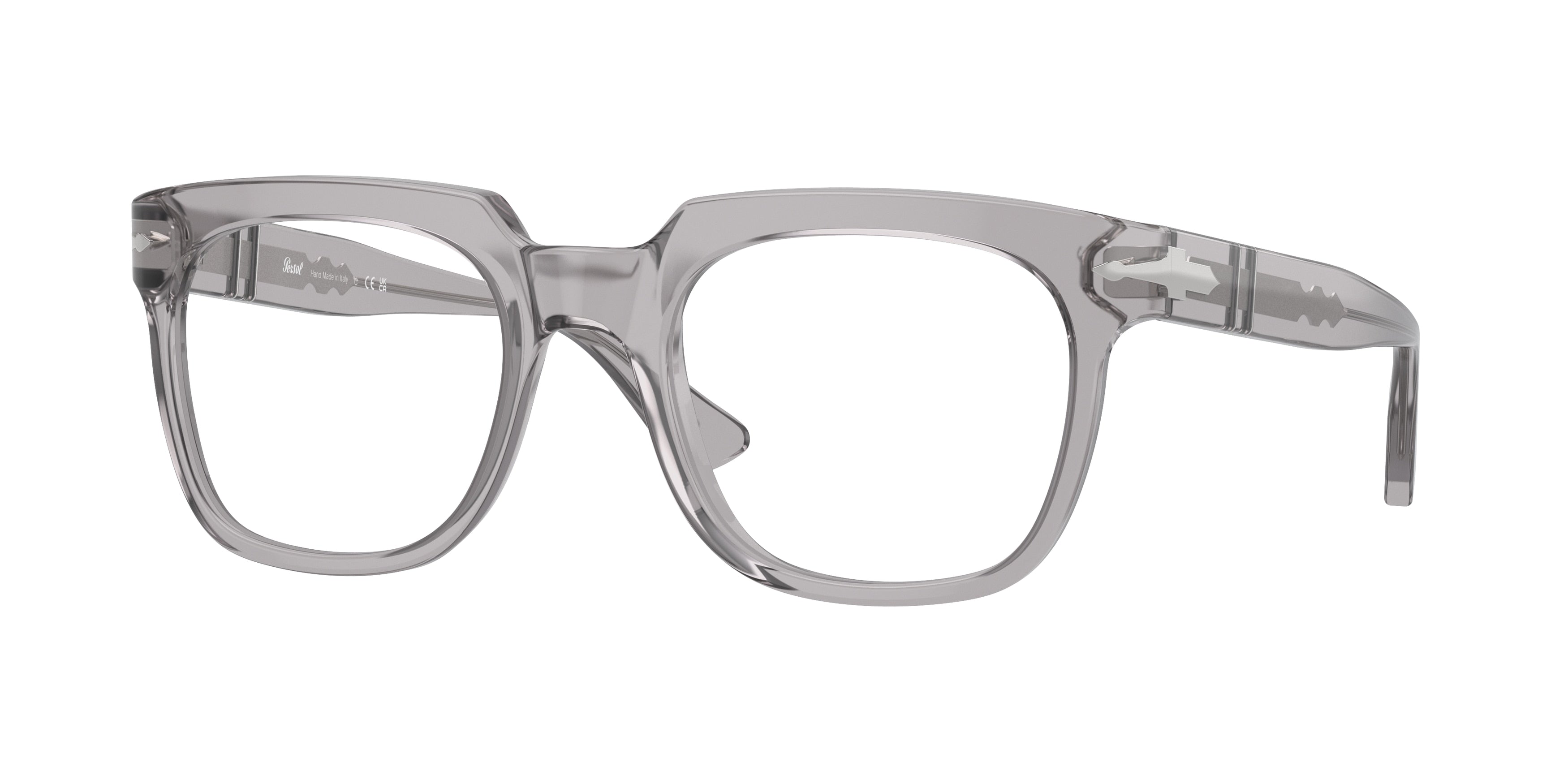 Persol PO3325V Pillow Eyeglasses 309-Transparent Grey 52-145-21 - Color Map Grey