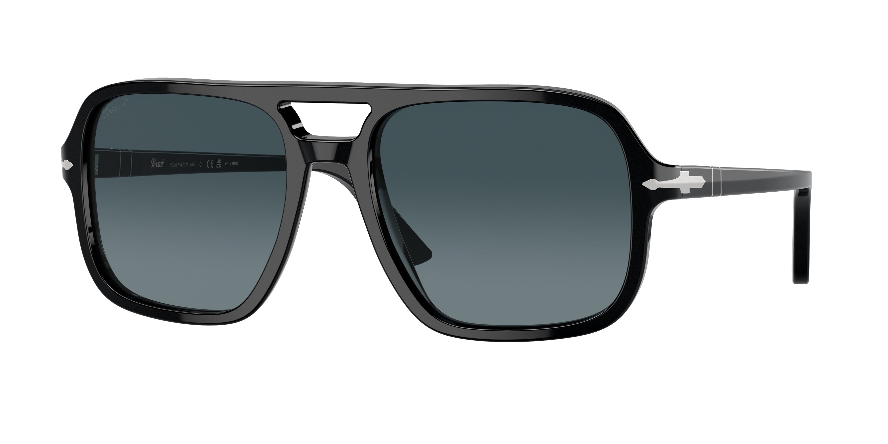 Persol PO3328S Pilot Sunglasses 95/S3-Black 58-150-19 - Color Map Black