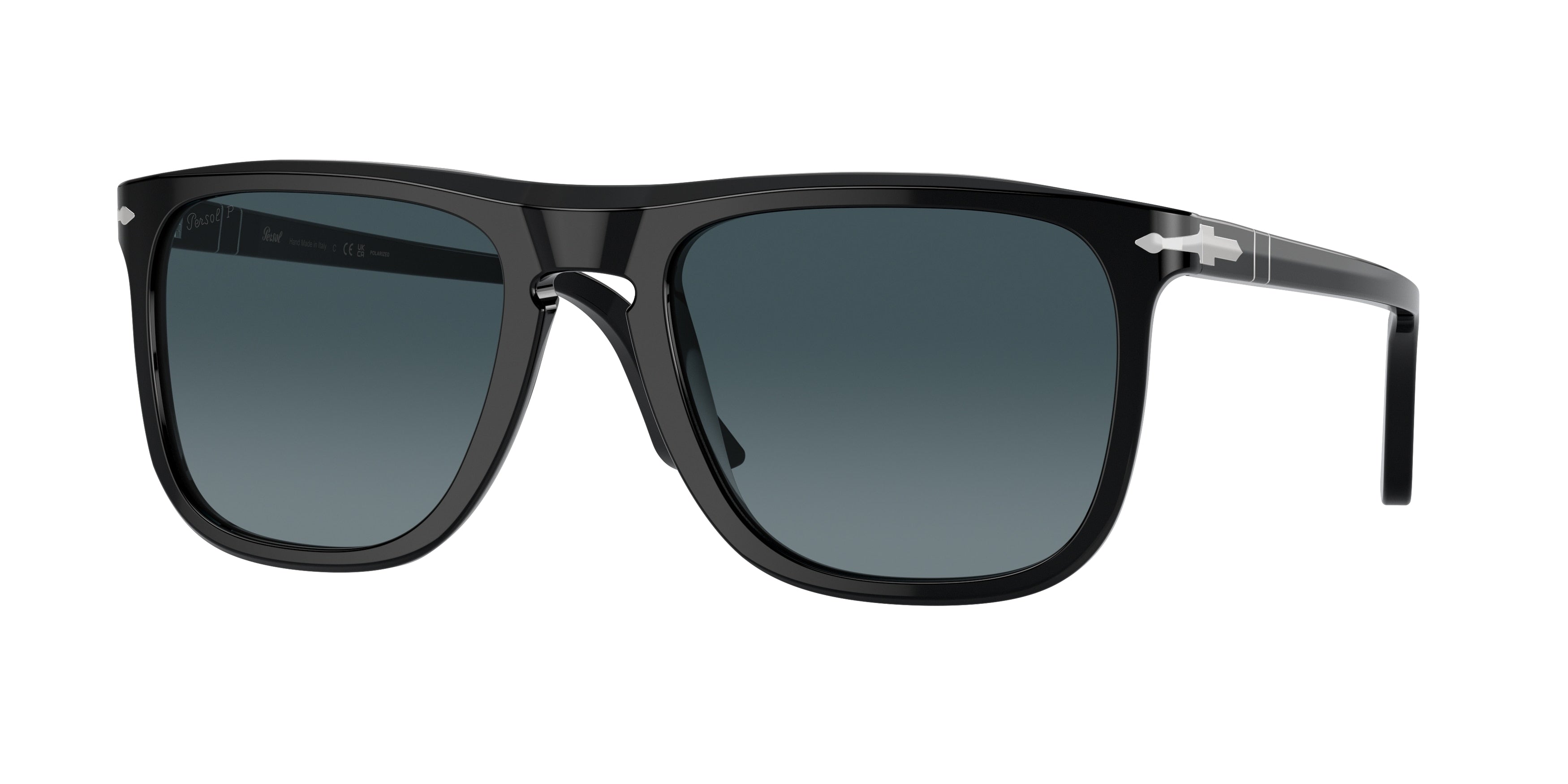 Persol PO3336S Pilot Sunglasses 95/S3-Black 57-145-21 - Color Map Black