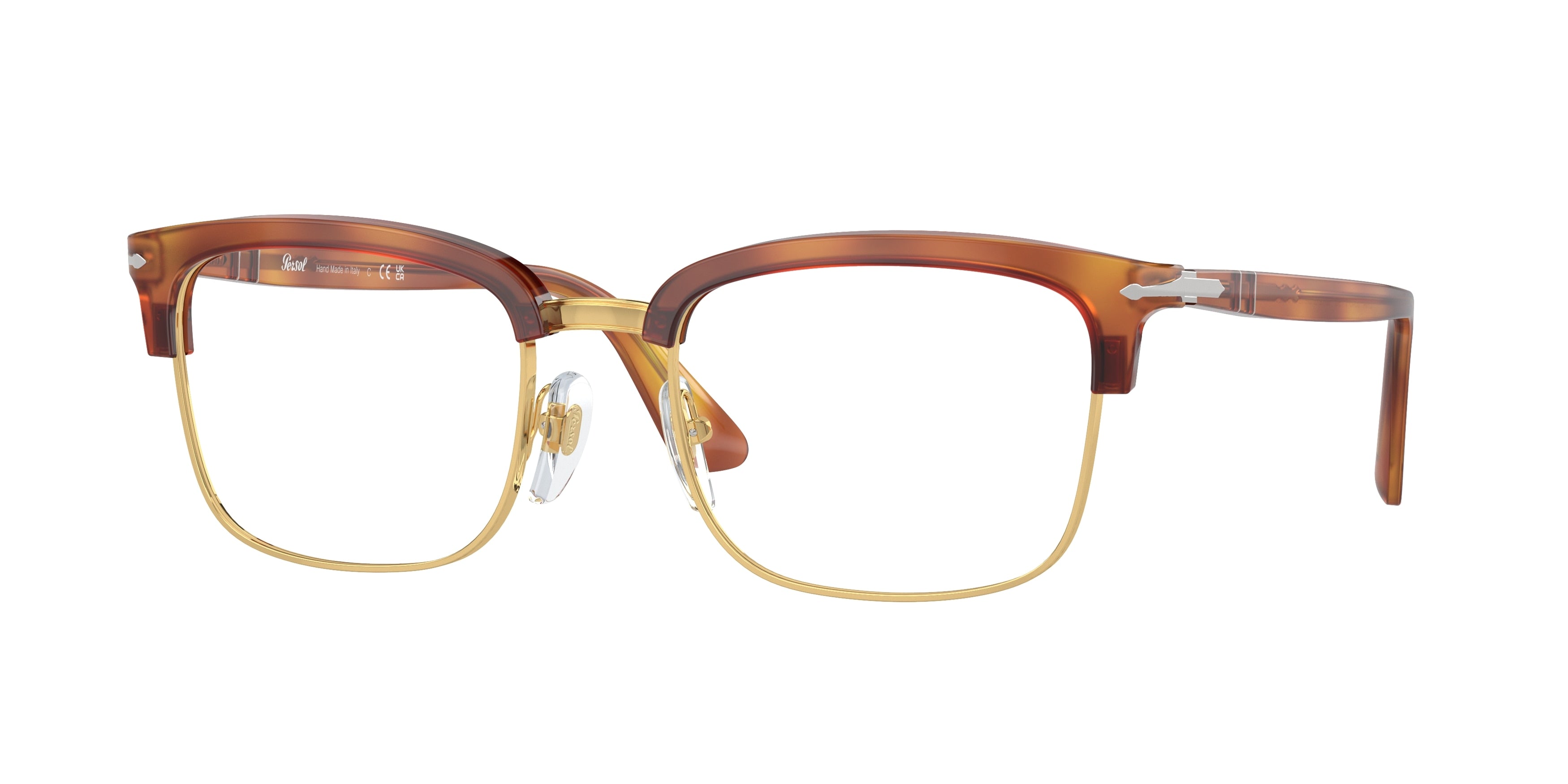 Persol LINA PO3340V Rectangle Eyeglasses 96-Terra Di Siena 54-145-20 - Color Map Brown