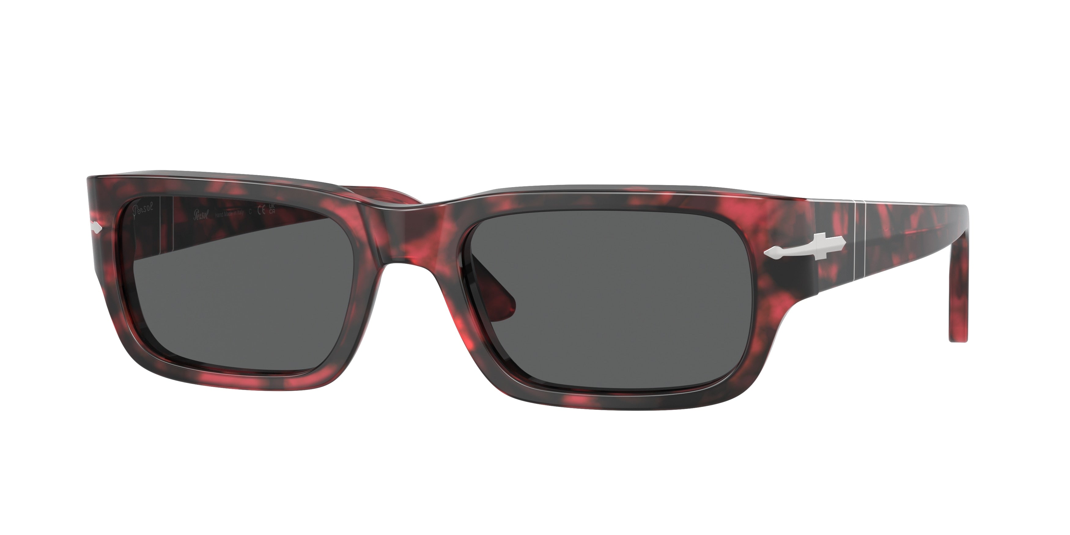 Persol ADRIEN PO3347S Rectangle Sunglasses 1212B1-Red Havana 58-145-20 - Color Map Tortoise
