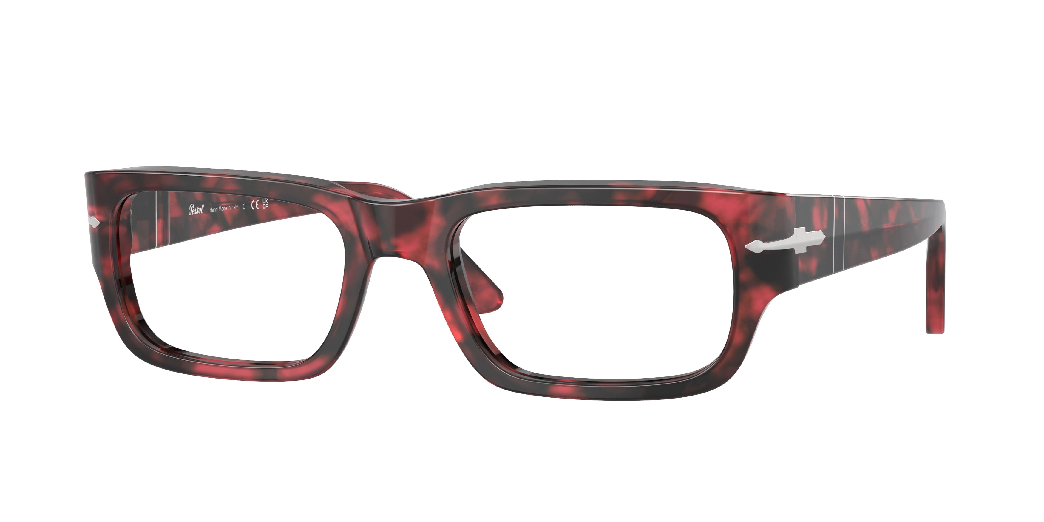 Persol PO3347V Rectangle Eyeglasses 1212-Red Havana 55-145-20 - Color Map Tortoise