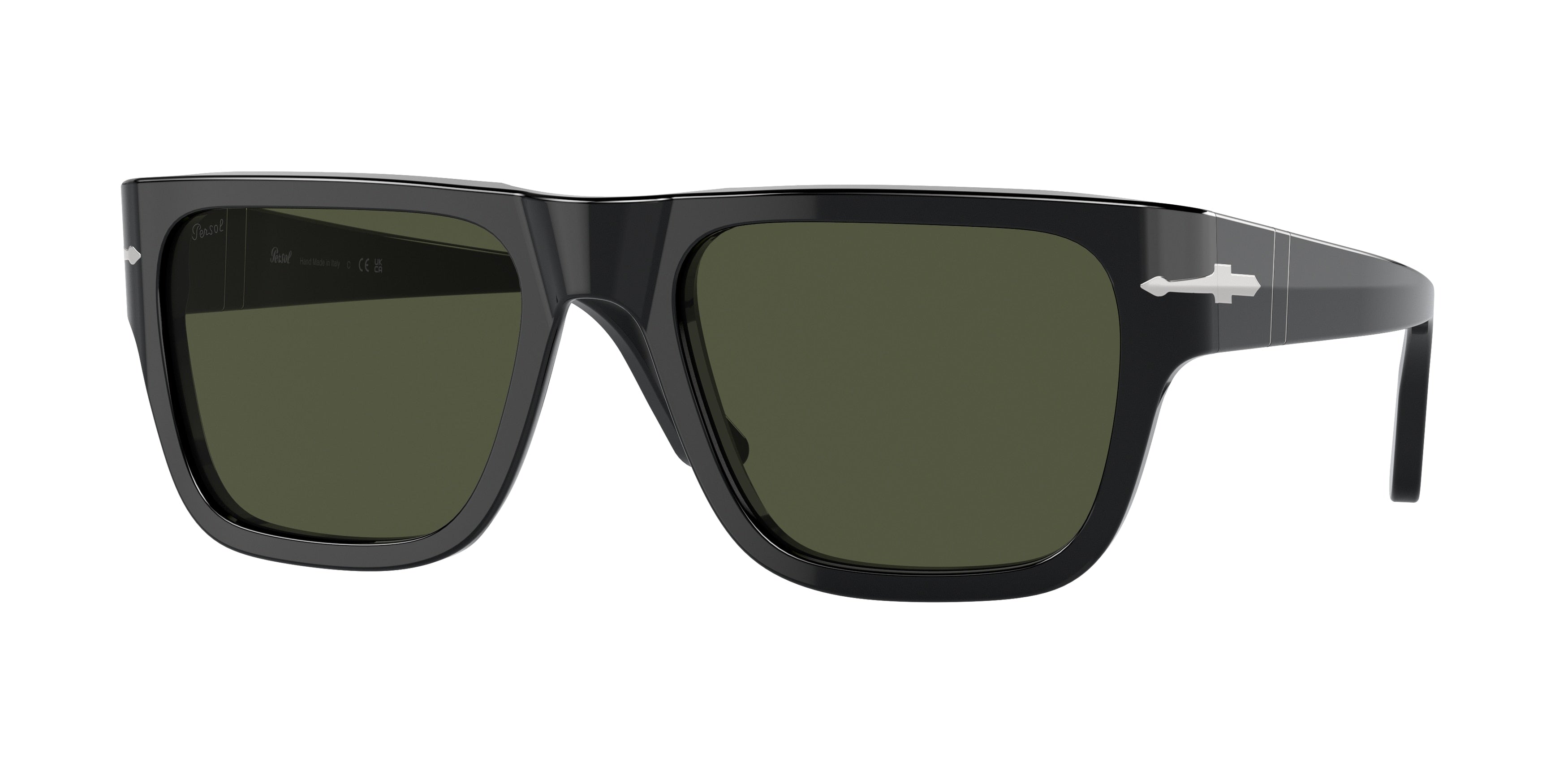 Persol PO3348S Square Sunglasses 95/31-Black 57-145-20 - Color Map Black