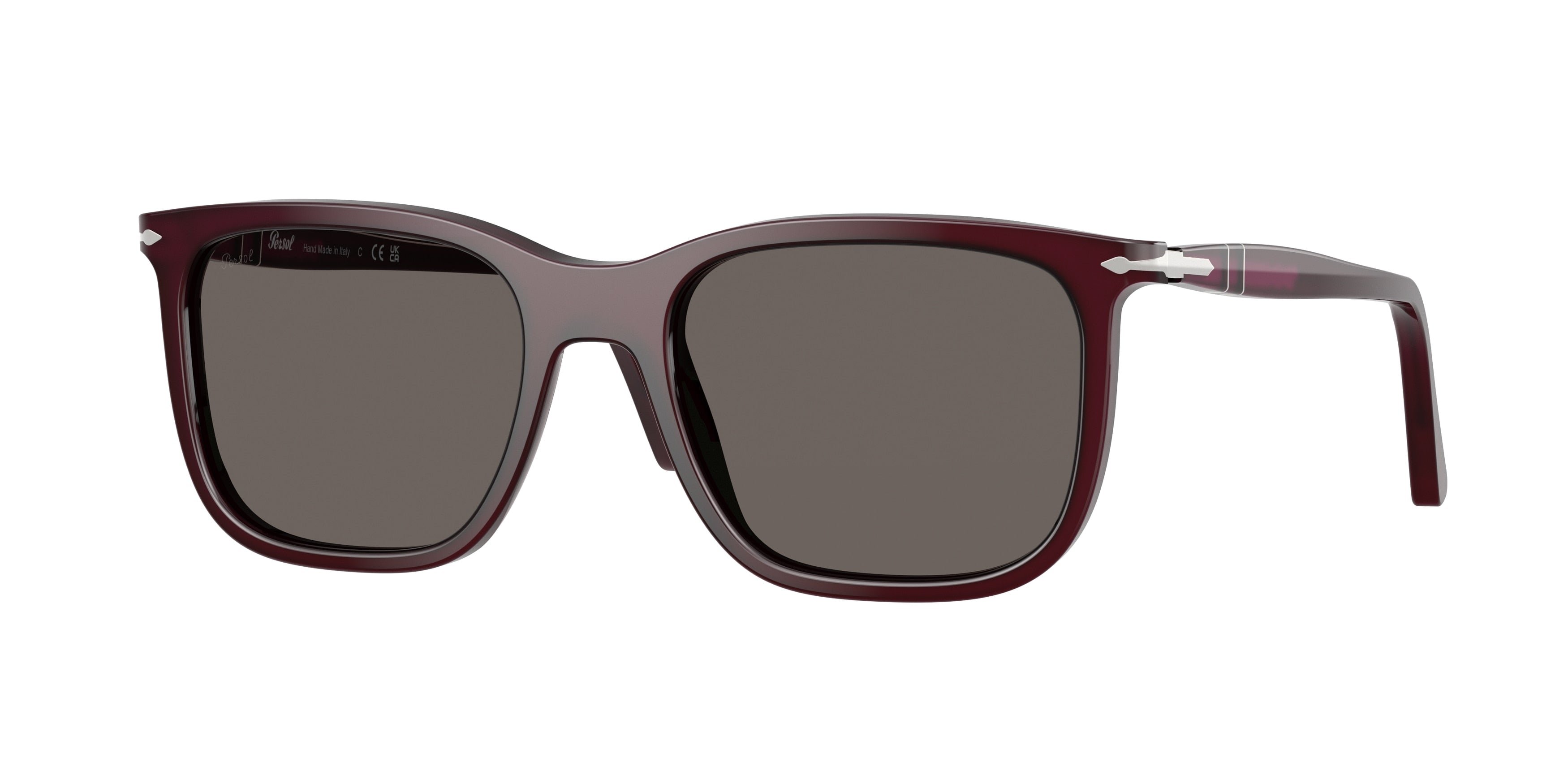 Persol RENZO PO3357S Rectangle Sunglasses 1216B1-Milky Plum 56-145-19 - Color Map Bordeaux