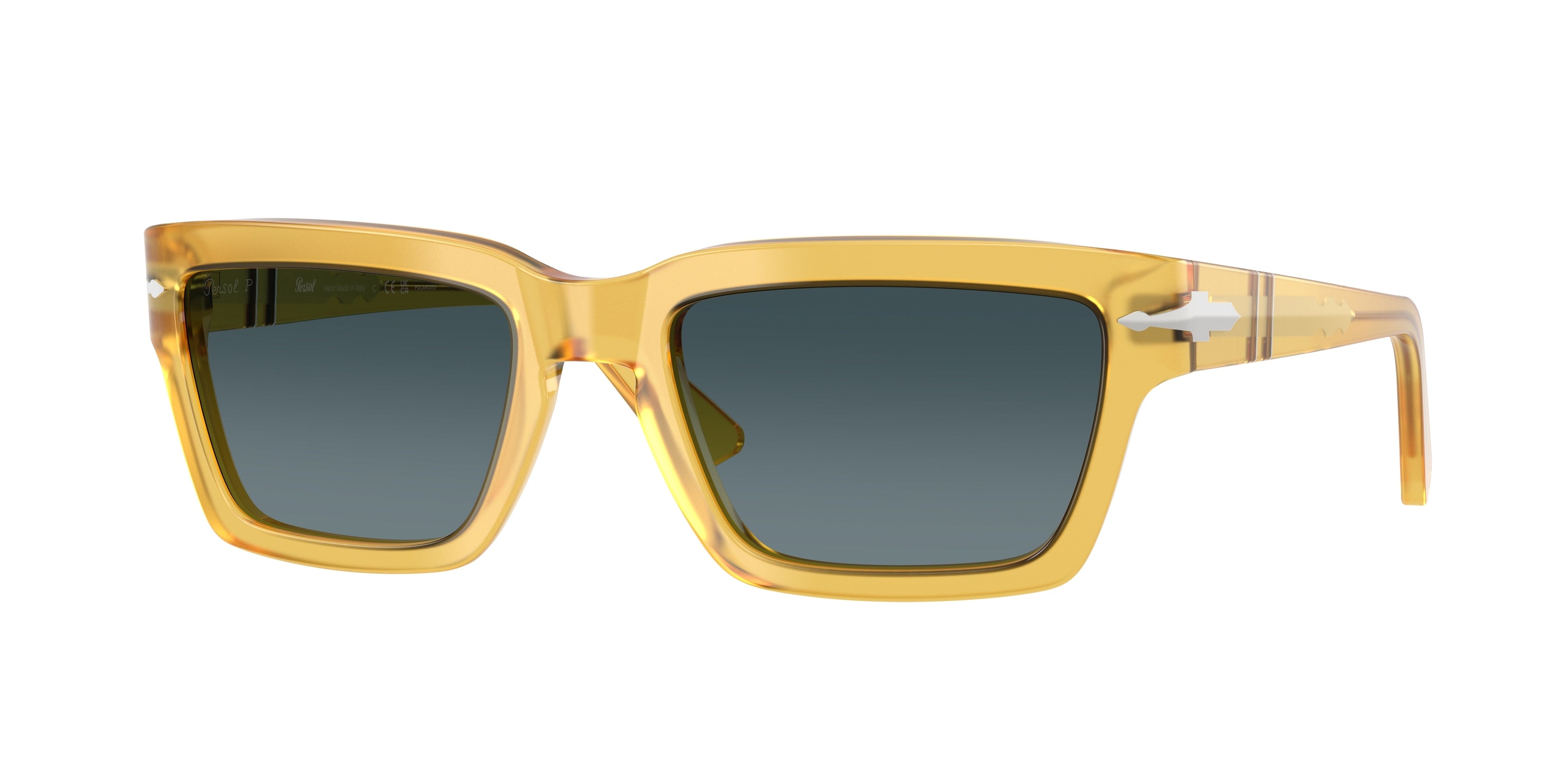 Persol PO3363S Rectangle Sunglasses 204/S3-Miele 57-145-20 - Color Map Yellow